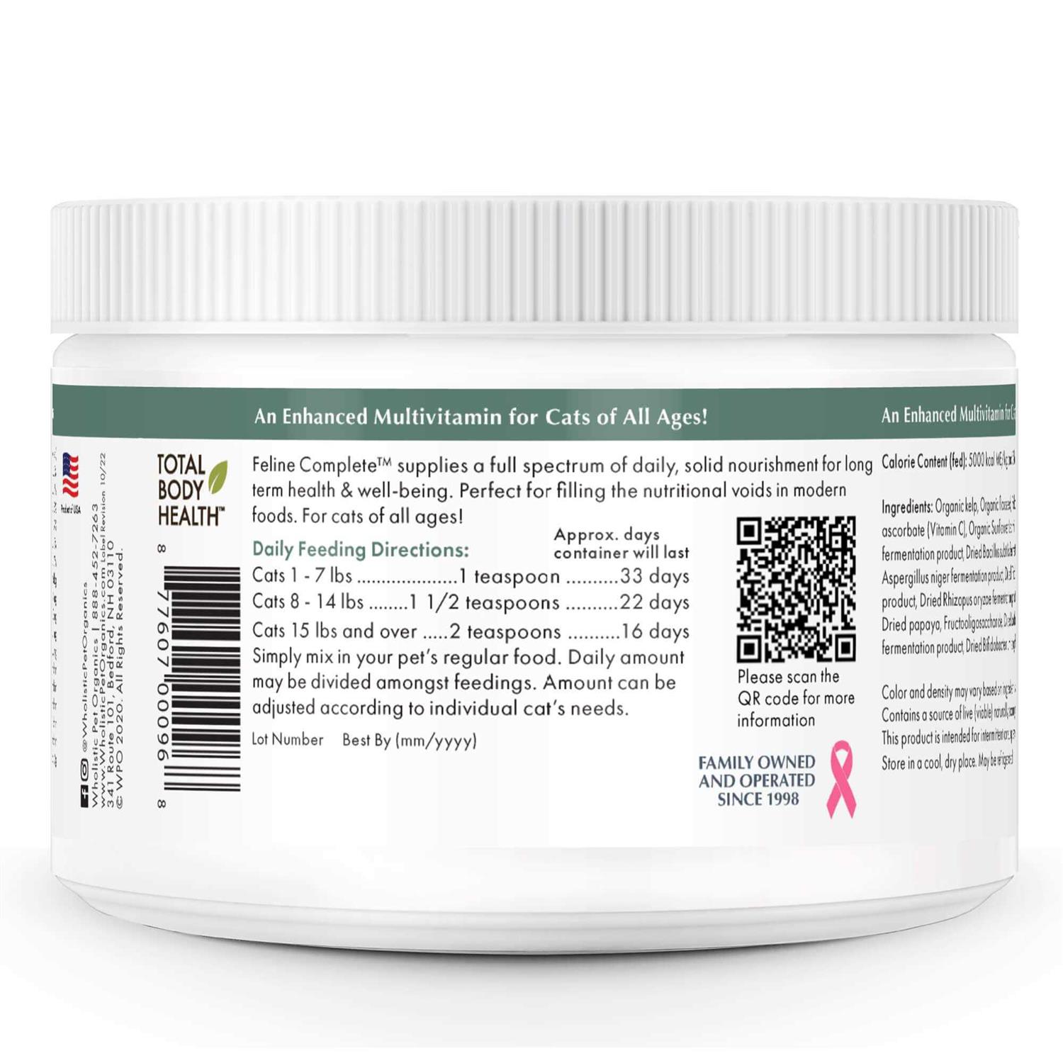 Wholistic Pet Organics Feline Complete Cat - Healthber