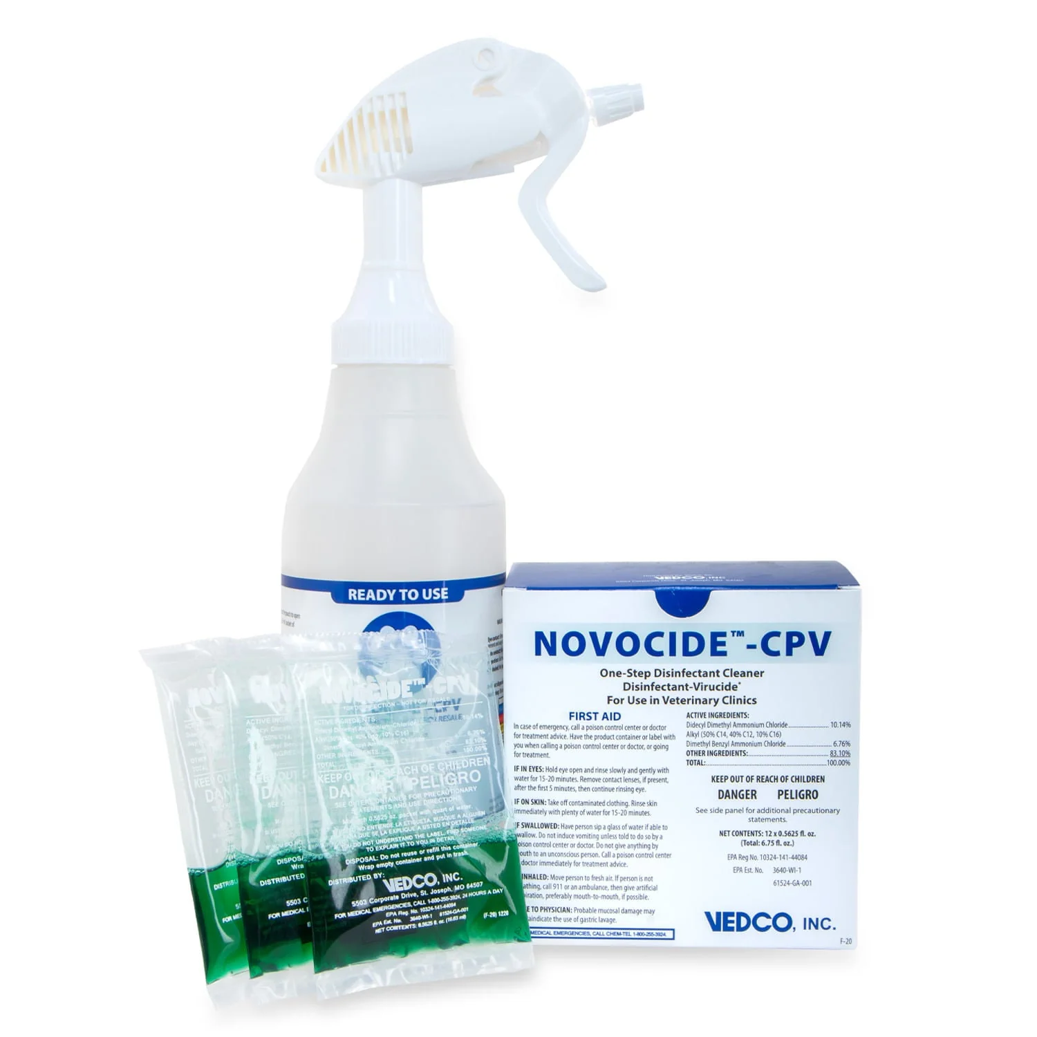 Novocide CPV, 12 Pack - One-Step Disinfectant Cleaner - Healthber