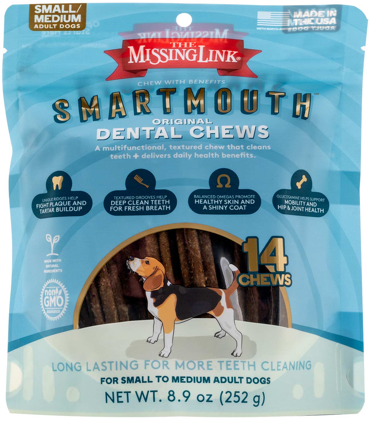 Smartmouth 7-in-1 Dental Chews for Dogs, S/M, 14 ct - Healthber