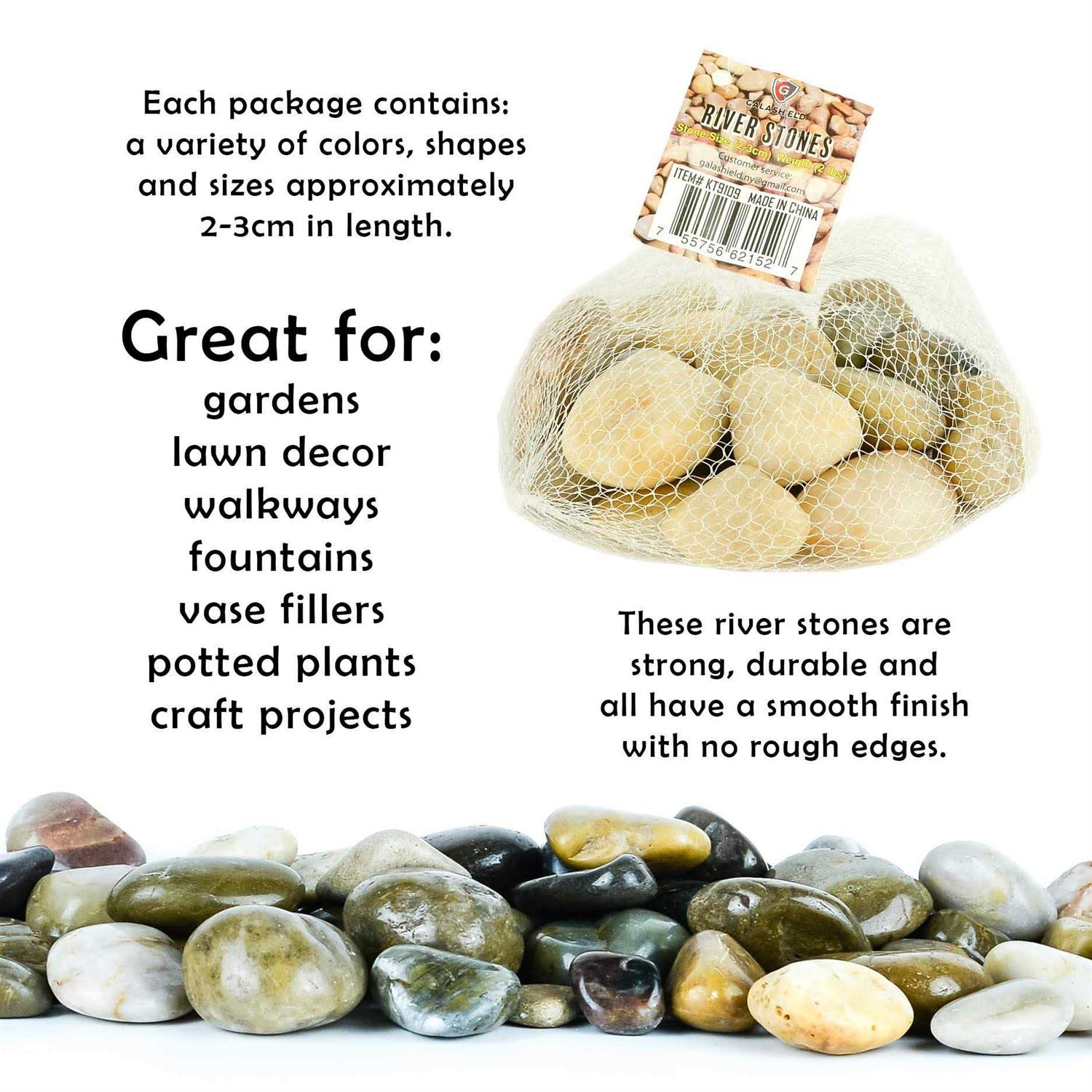 Galashield Pebbles for Plants River Rocks Decorative Stones for Vases - Healthber