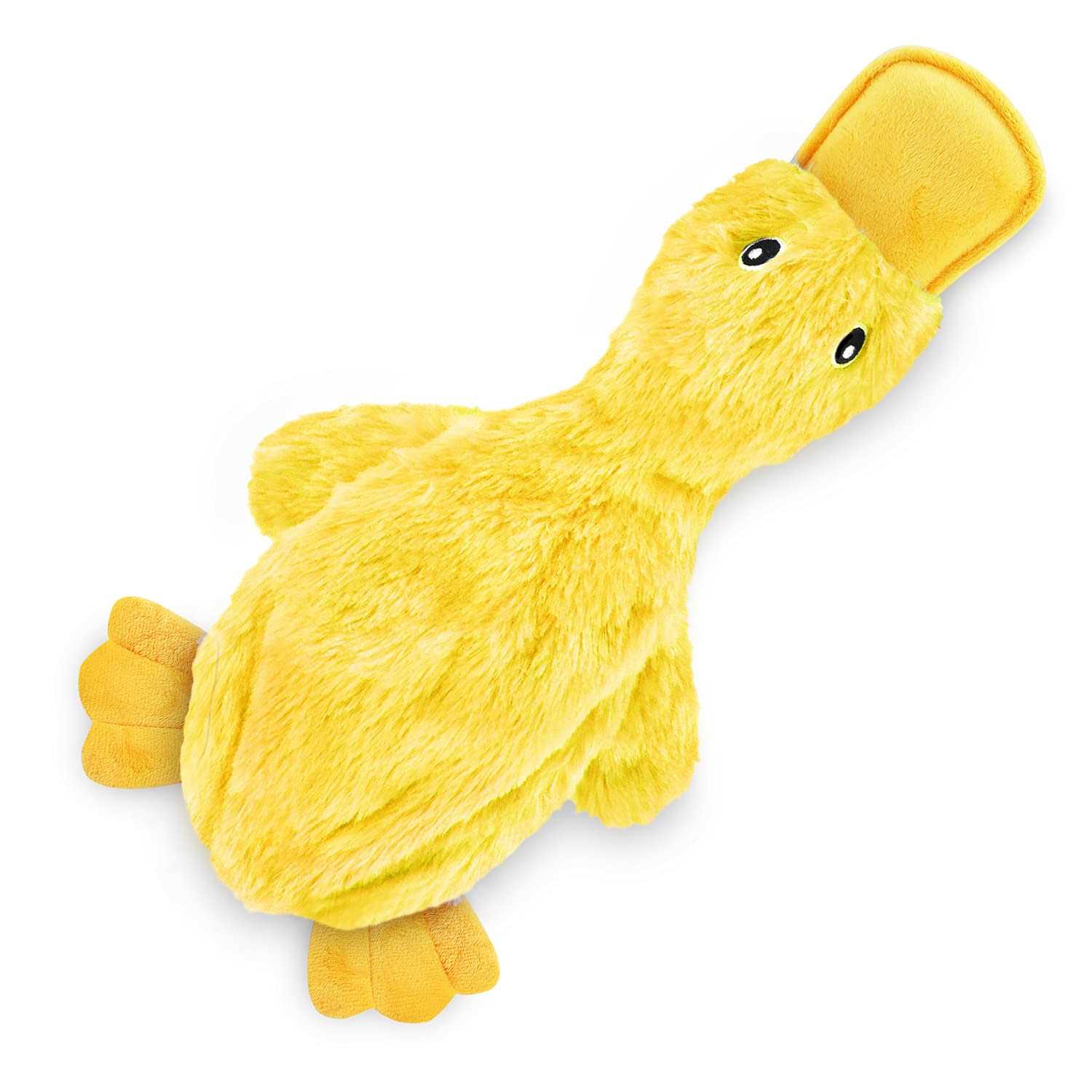 Best Pet Supplies Crinkle Dog Toy for Small, Medium, and Large Breeds, Cute No Stuffing Duck with Soft Squeaker, Fun for Indoor Puppies and Senior - Healthber