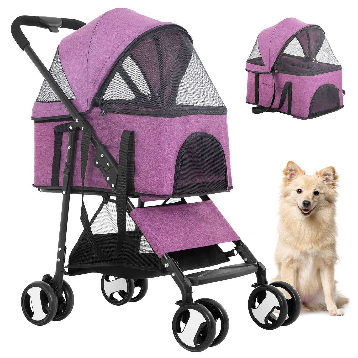 Bestpet 3-in-1Pet Stroller Premium Multifunction Dog Cat with Detachable Carrier &Cup Holder - Healthber