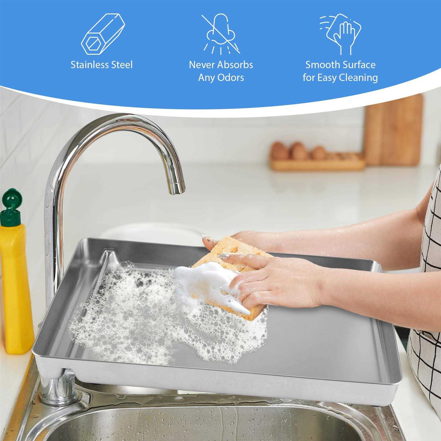 COSPARX Stainless Steel Reusable Litter Tray Compatible with Pet-Safe Scoop-Free Self-Cleaning Cat Litterbox - Healthber