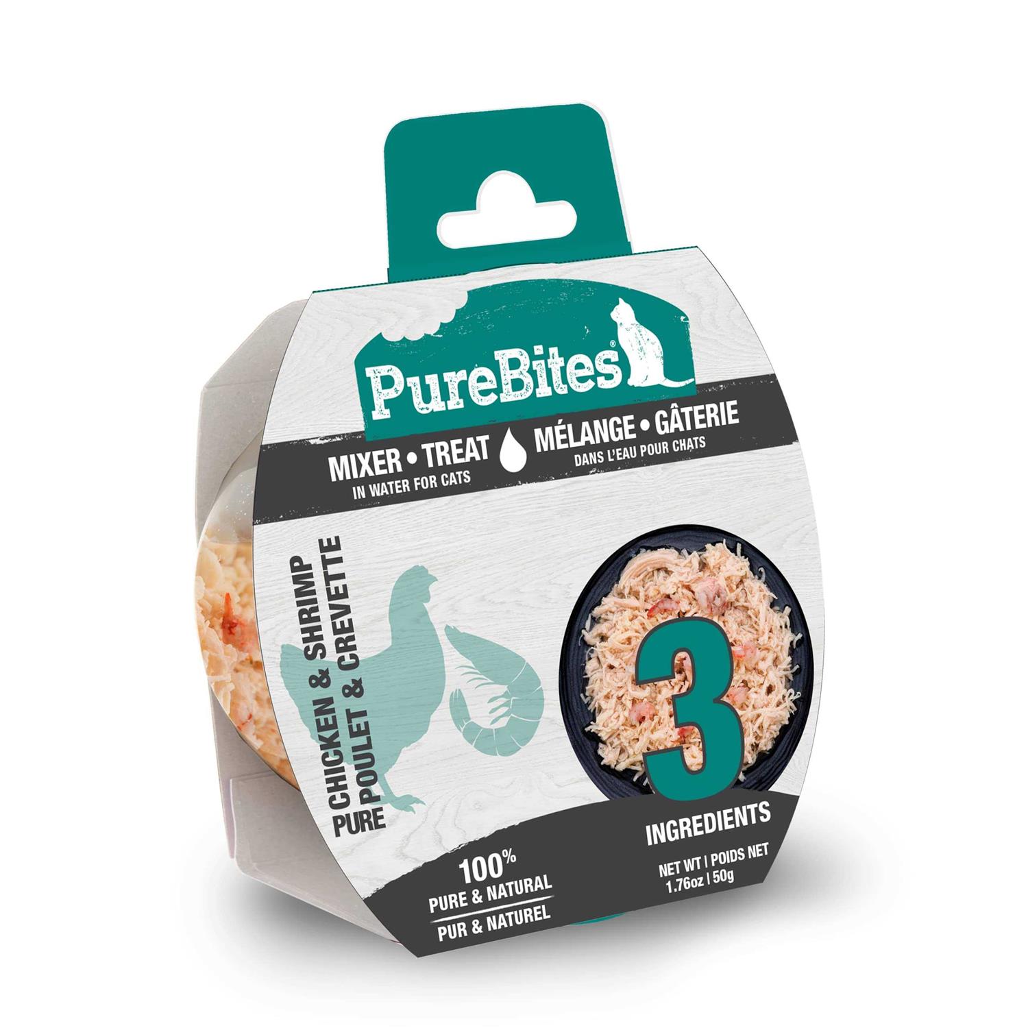 PureBites Mixers Chicken Breast & Wild Ocean Shrimp in Water Cat Food Topper Treat - Healthber