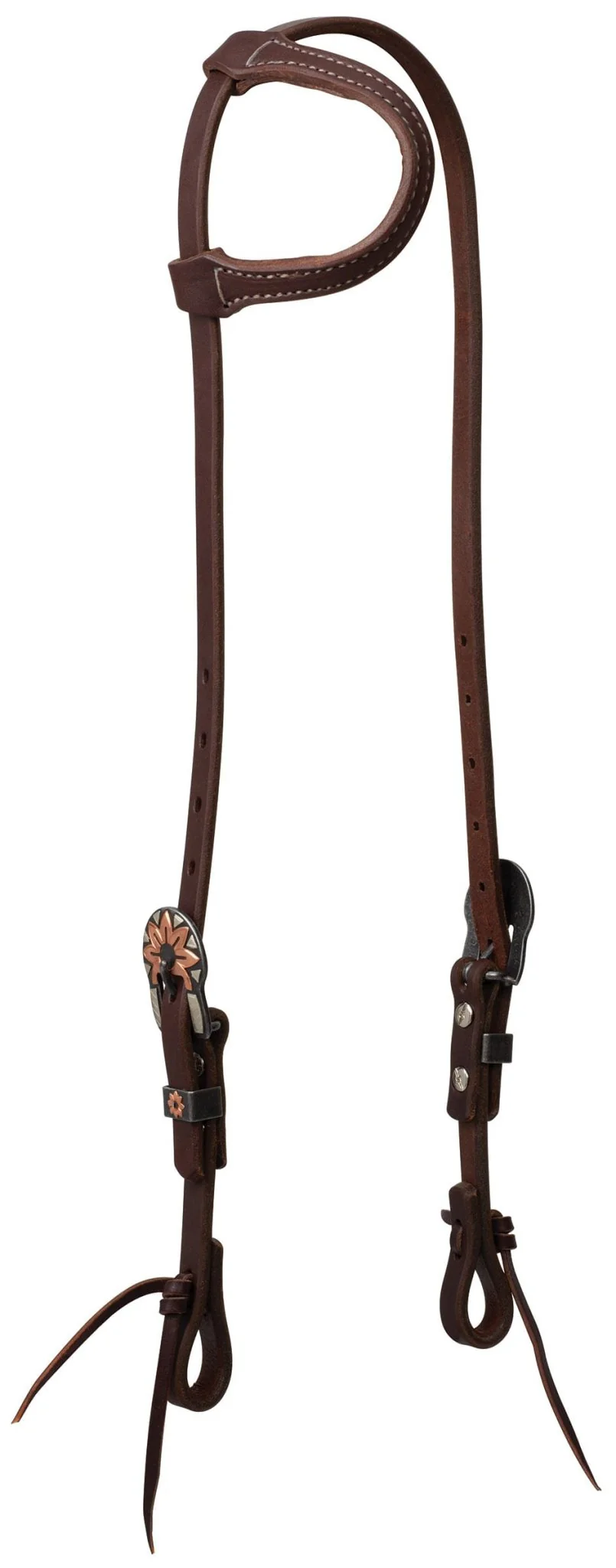Weaver Working Tack Copper Flower Sliding Ear Headstall - Healthber