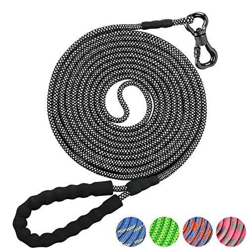 NTR Training Leash for Dogs Rope Dog Leash with Swivel Lockable Hook and Comfortable Padded Handle - Healthber