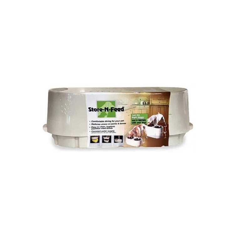 Store-N-Feed Elevated Double-Diner Pet Feeder - Healthber