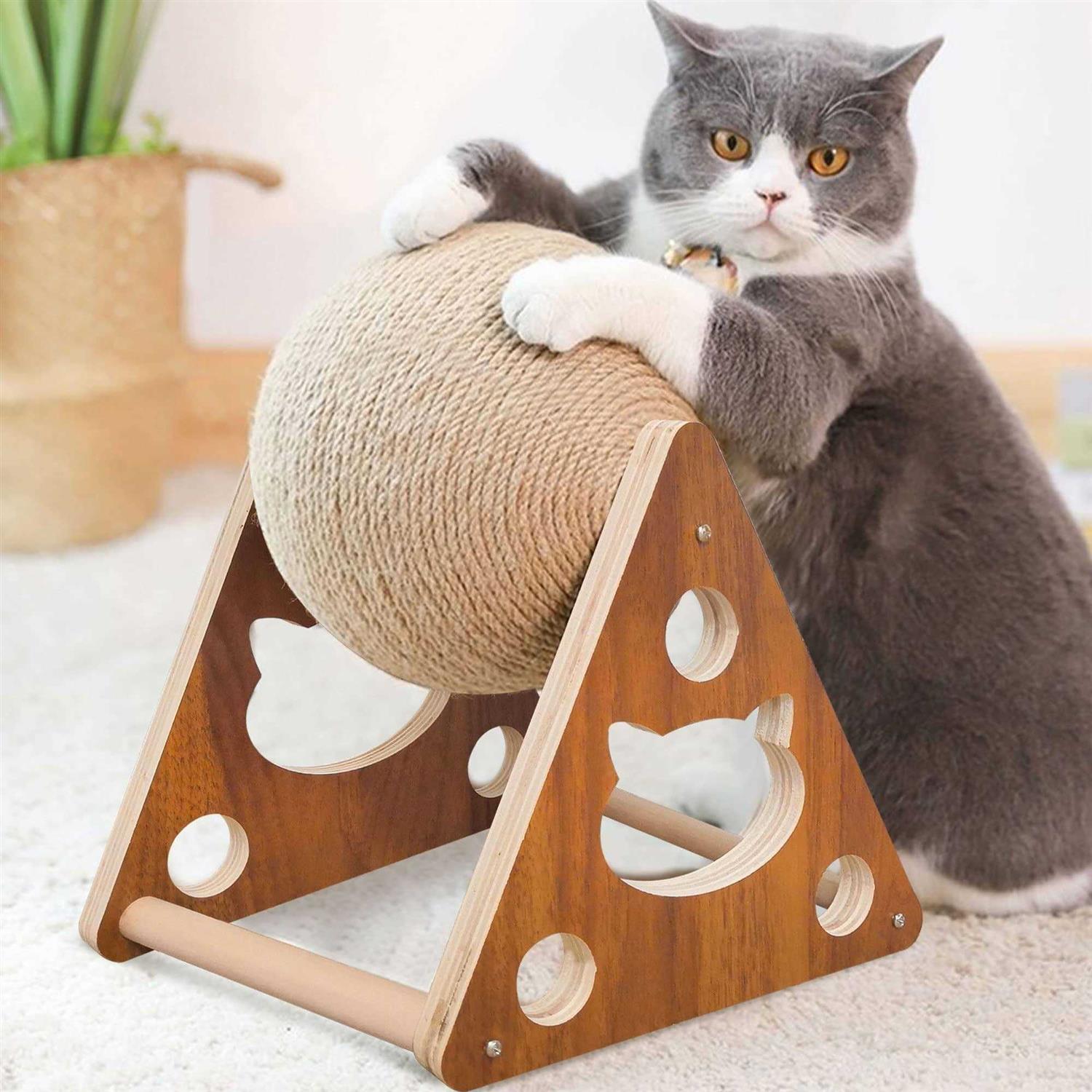 AGYM Cat Scratcher Toy, Natural Sisal Cat Scratching Ball, Cat Scratcher Toy with Ball, Scratching Ball for Cats and Kittens - Healthber