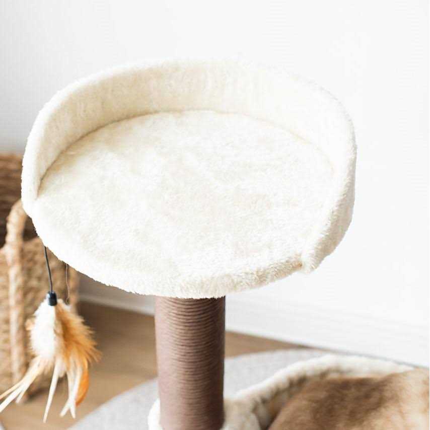 Catry Cat Tree with Feather Toy Cozy Design of Cat Hammock Allure Kitten to Lounge - Healthber