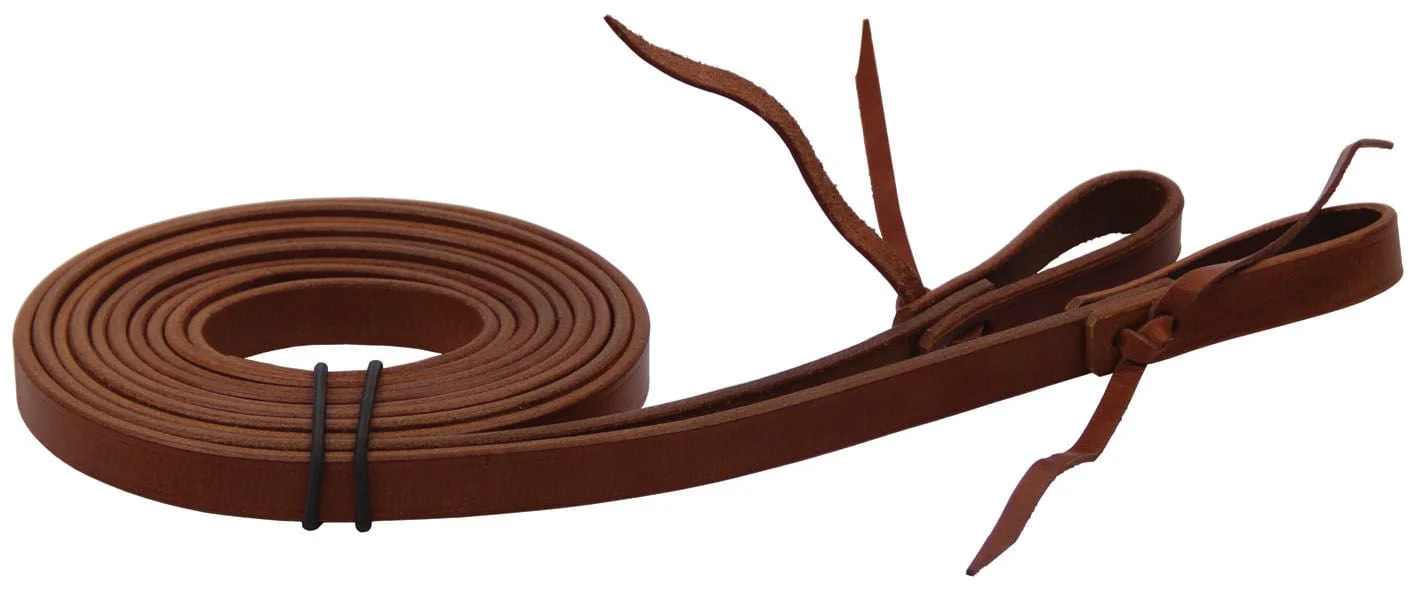Buffalo Leather Working Cowboy Split Horse Reins, 7' - Healthber