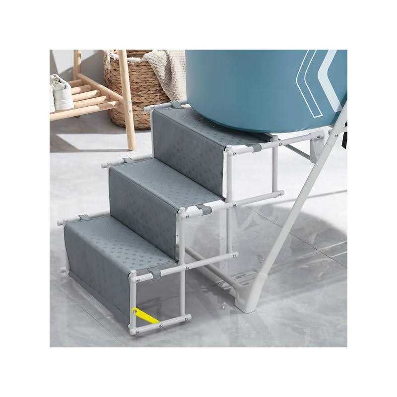 Furesh Steper Big Dog Bath Tub with Stairs, Elevated Portable Foldable Wash Station with Steps for Bathing, Shower and Grooming - Healthber