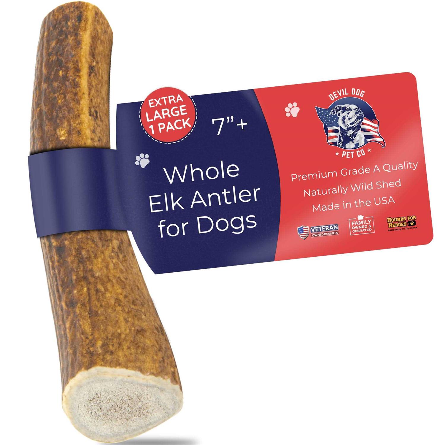 Devil Dog Pet Co Antler Dog Chew Premium Elk Antlers for Dogs Long Lasting Dog Bones for Aggressive Chewers - Healthber