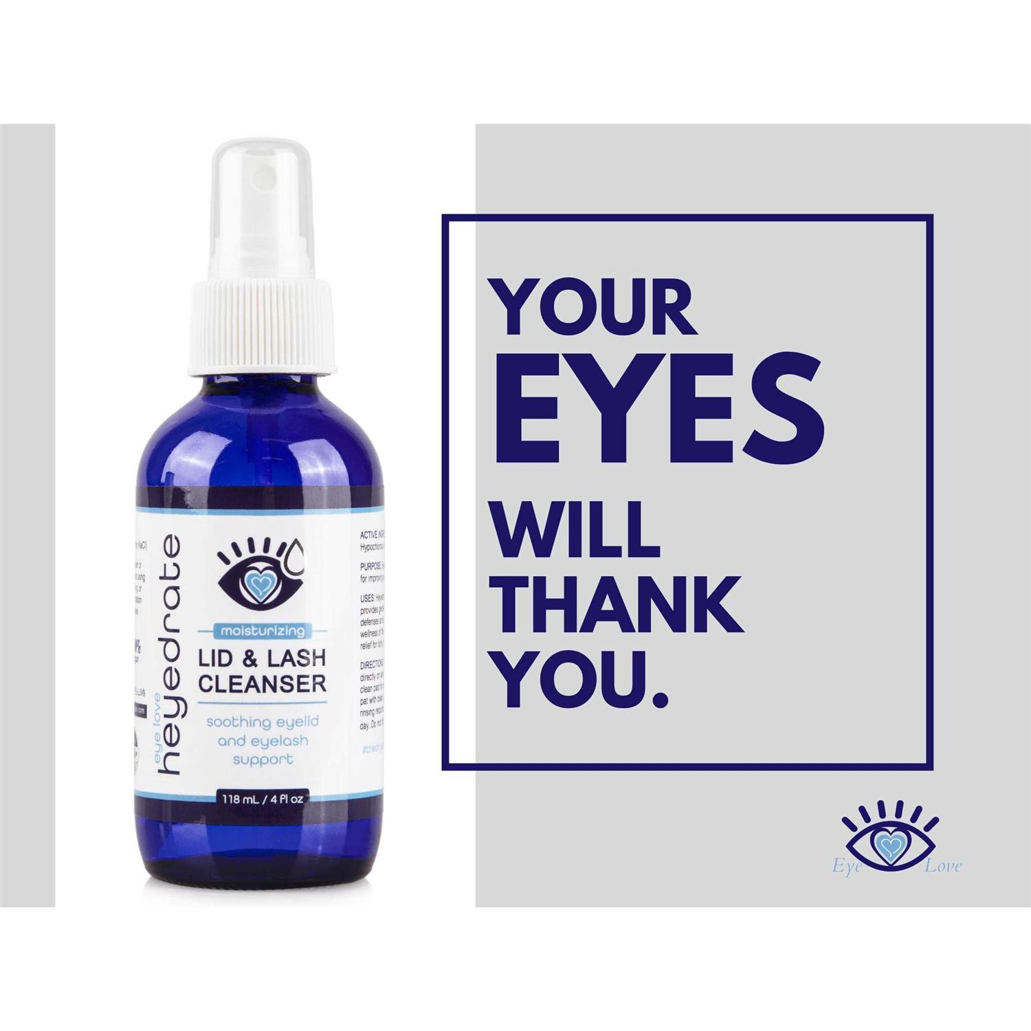 Heyedrate Lid and Lash Cleanser for Eye Irritation and Eyelid Relief - Healthber