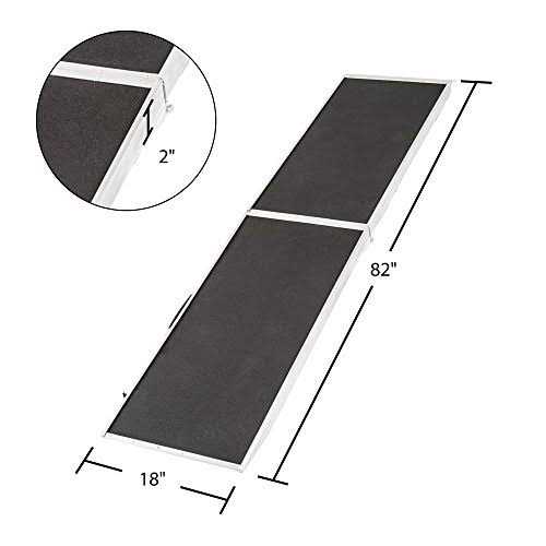 Lucky Dog 7 ft. Lightweight Extra Wide Folding Aluminum Pet Ramp - Healthber