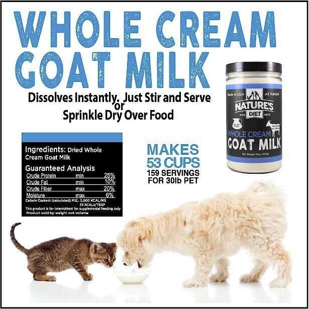 Nature’s Diet Pet Dried Whole Cream Goat Milk for use as High Protein - Healthber