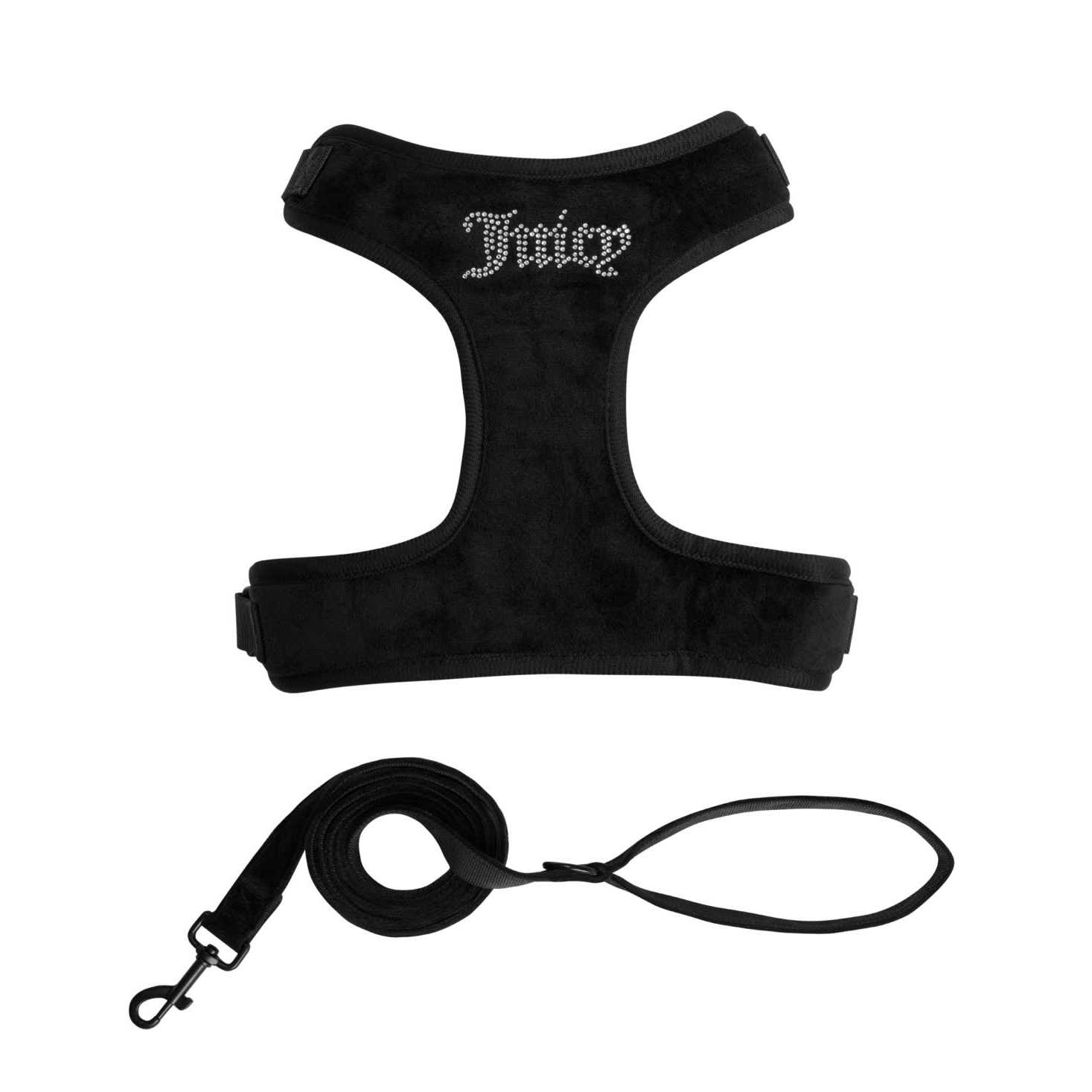 Juicy Couture Bling Velour Pet Harness and Leash Set - Healthber