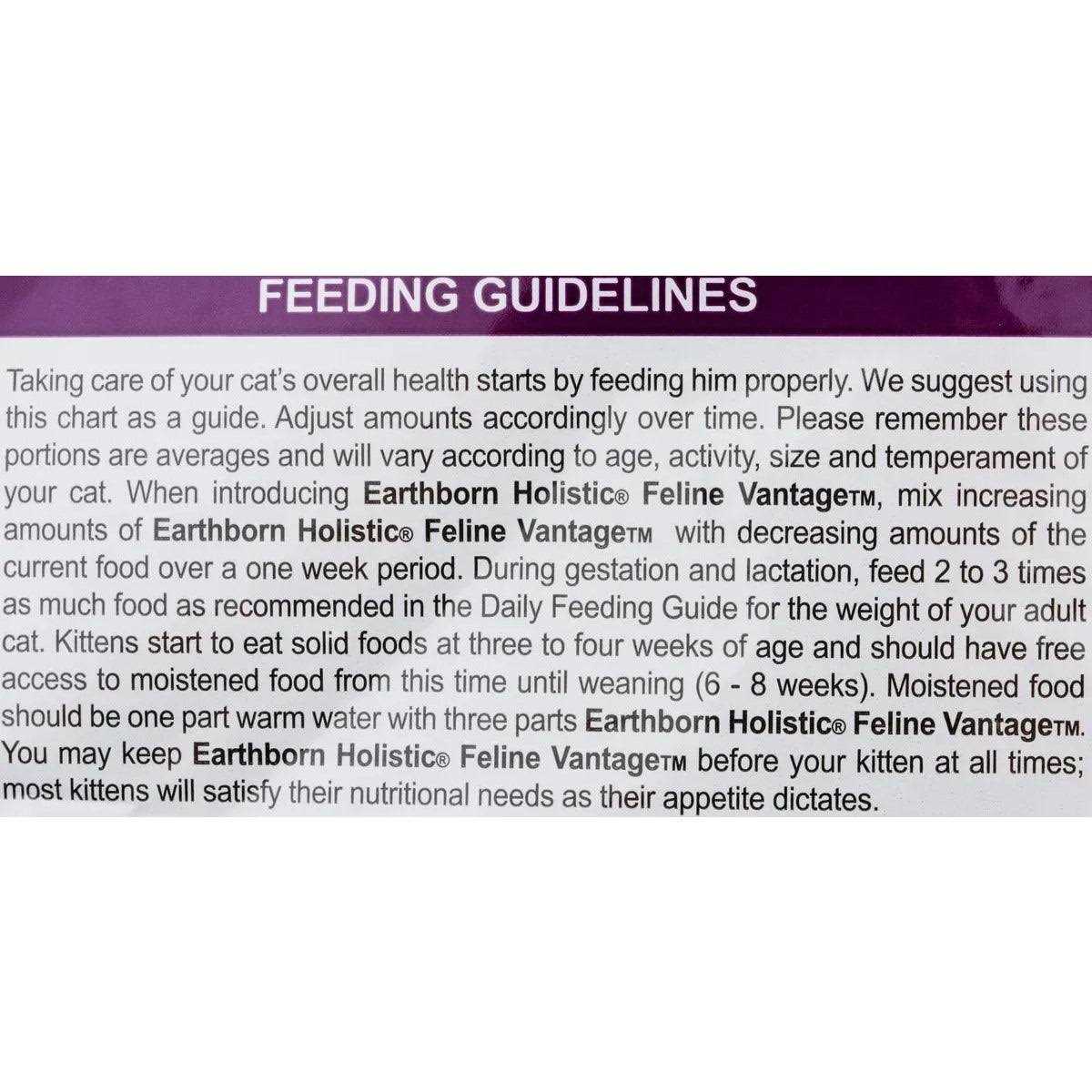 Earthborn Holistic Feline Vantage Dry Cat Food - Healthber