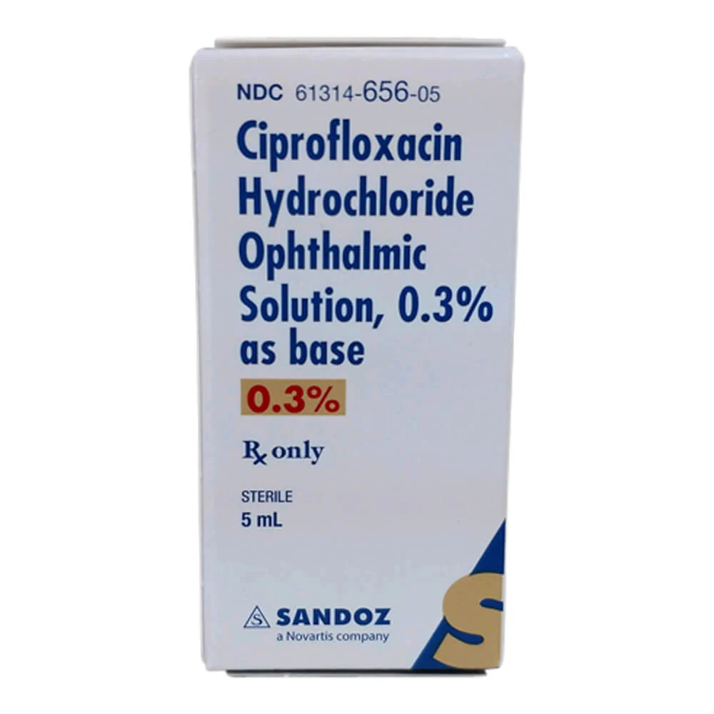 Rx Ciprofloxacin HCl Opth Solution 0.3% x 5 ml - Healthber