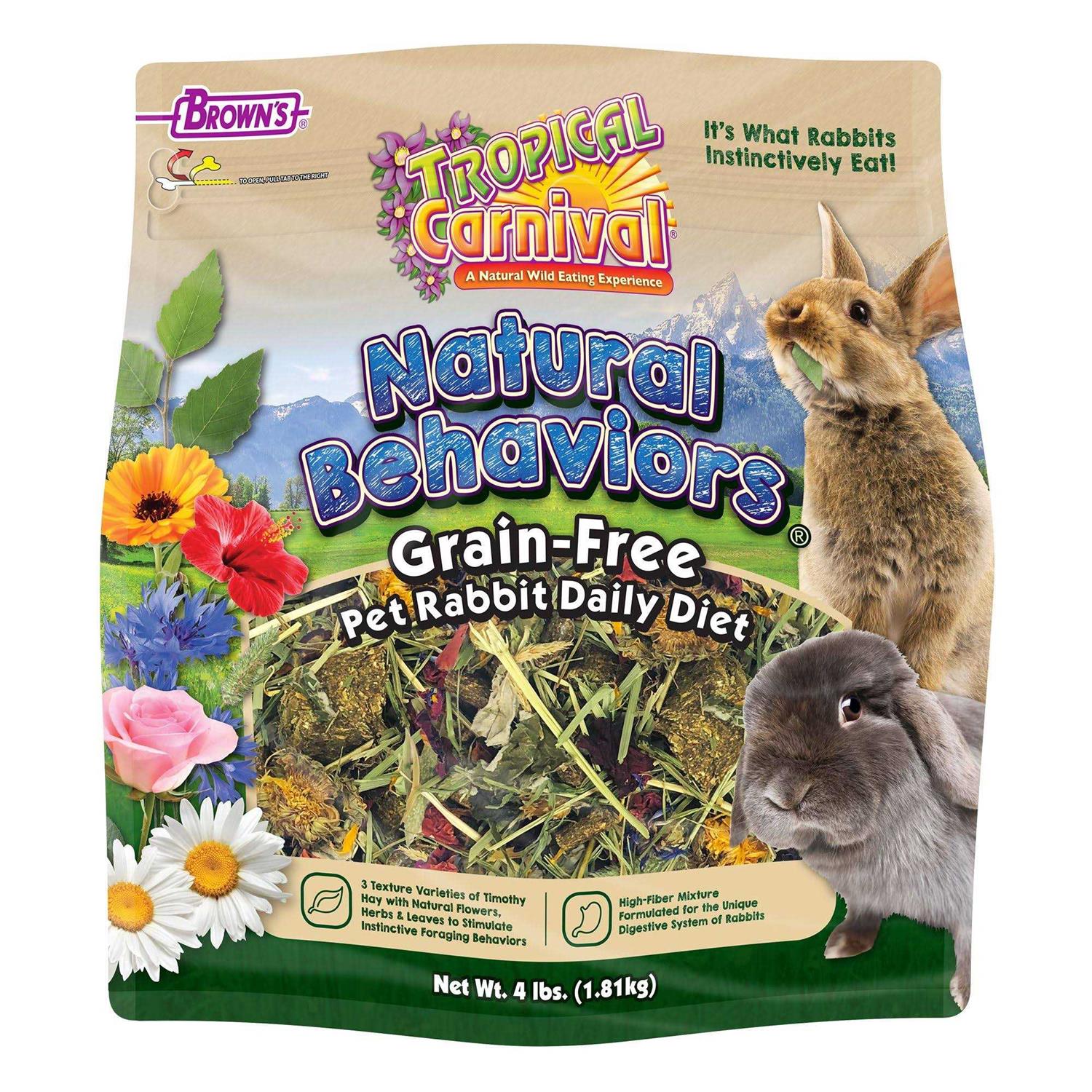 Brown’s Tropical Carnival Natural Behaviors Grain-Free Rabbit Food - Healthber