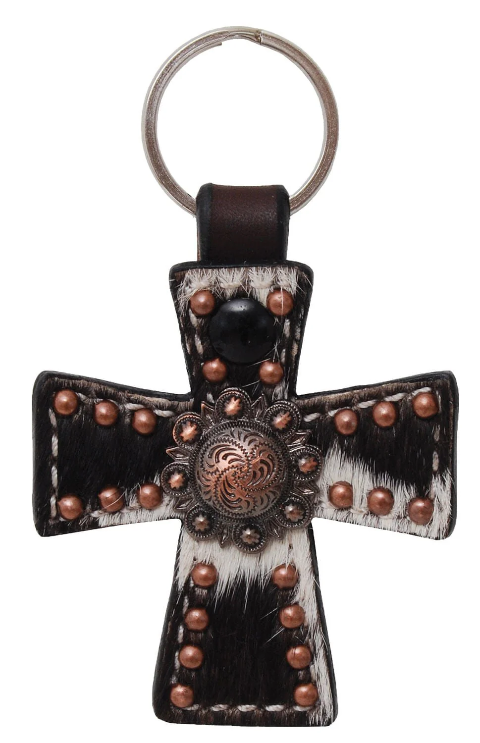 Circle Y Cross Key Chain, Cowhide - Healthber