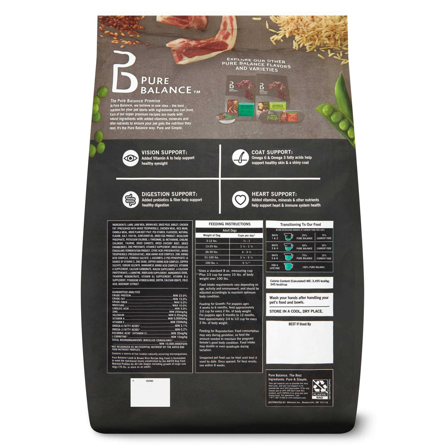 Pure Balance Lamb & Brown Rice Recipe Dry Dog Food - Healthber