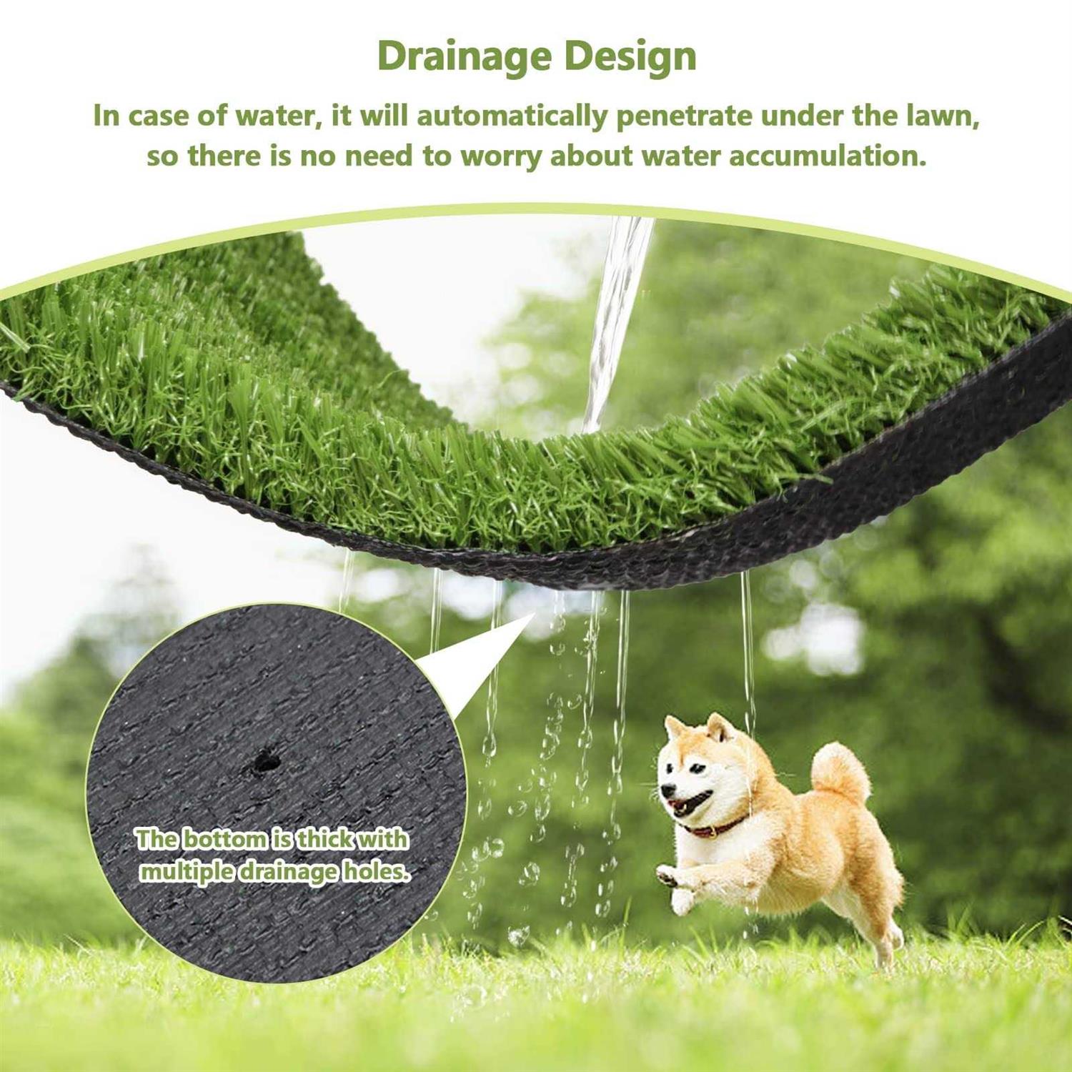 Loytryal 39.4 x 31.5 Inches Fake Grass Pee for Dogs Artificial Grass Rug Turf for Puppy Potty Training Washable Grass Mat Pee Grass for Dog Potty - Healthber