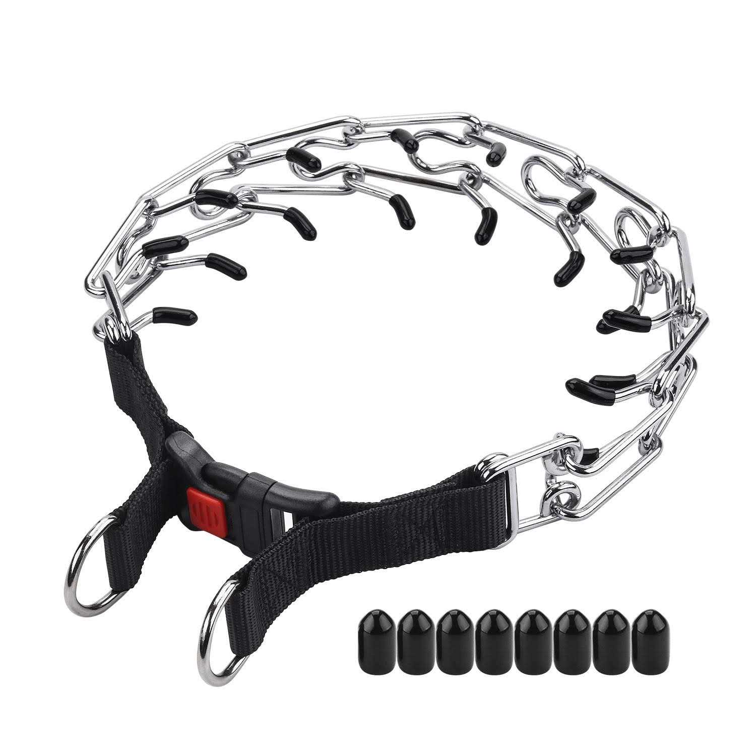 Aheasoun Dog Training Collar,No Pull Dog Collar,Prong Collar for Dogs,High Strength Quick Release Buckle,Comfort Rubber Tips,for Large Dogs - Healthber
