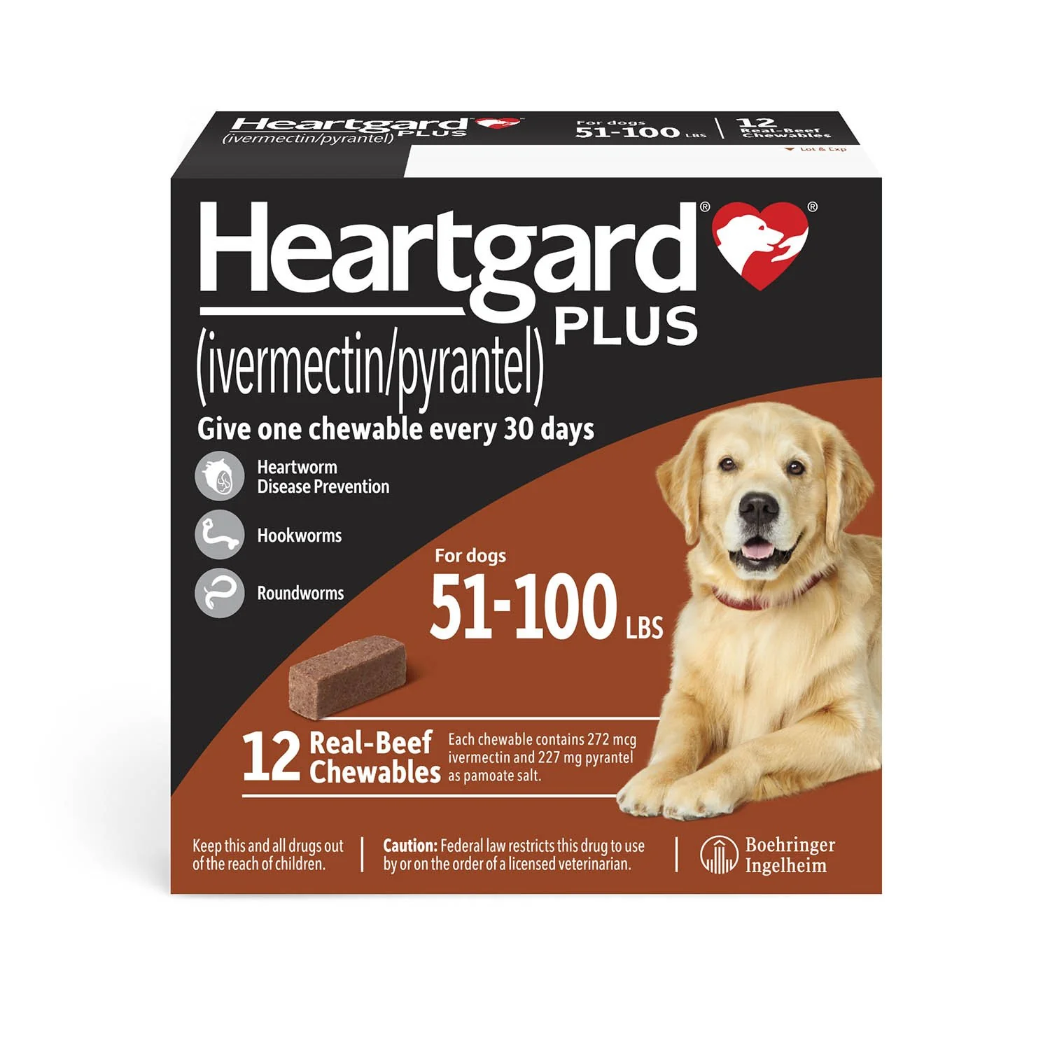 Rx Heartgard Plus for Dogs, 12 Chews - Healthber