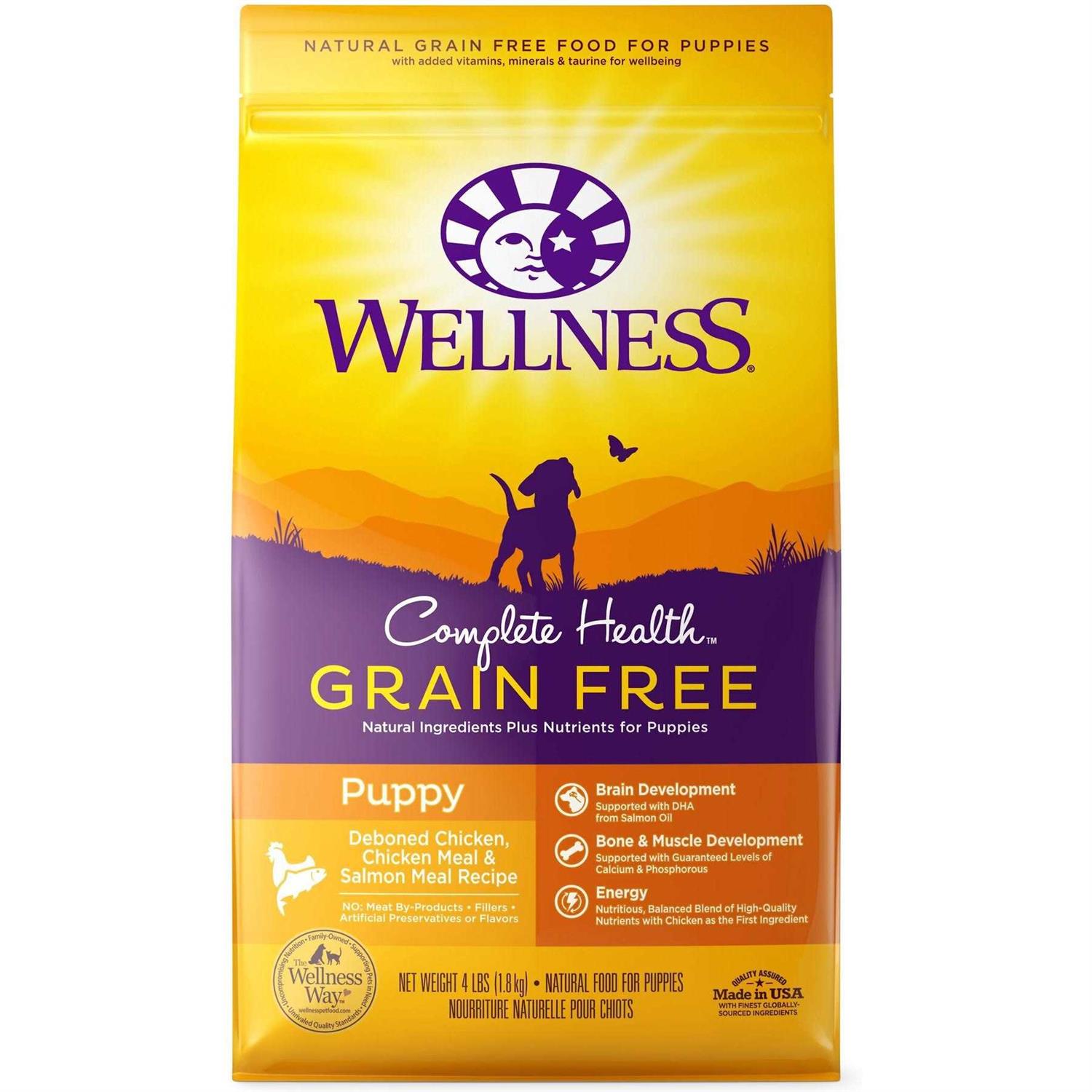 Wellness Complete Health Grain Free Puppy Deboned Chicken Chicken Meal Salmon Meal Recipe Dry Dog Food - Healthber