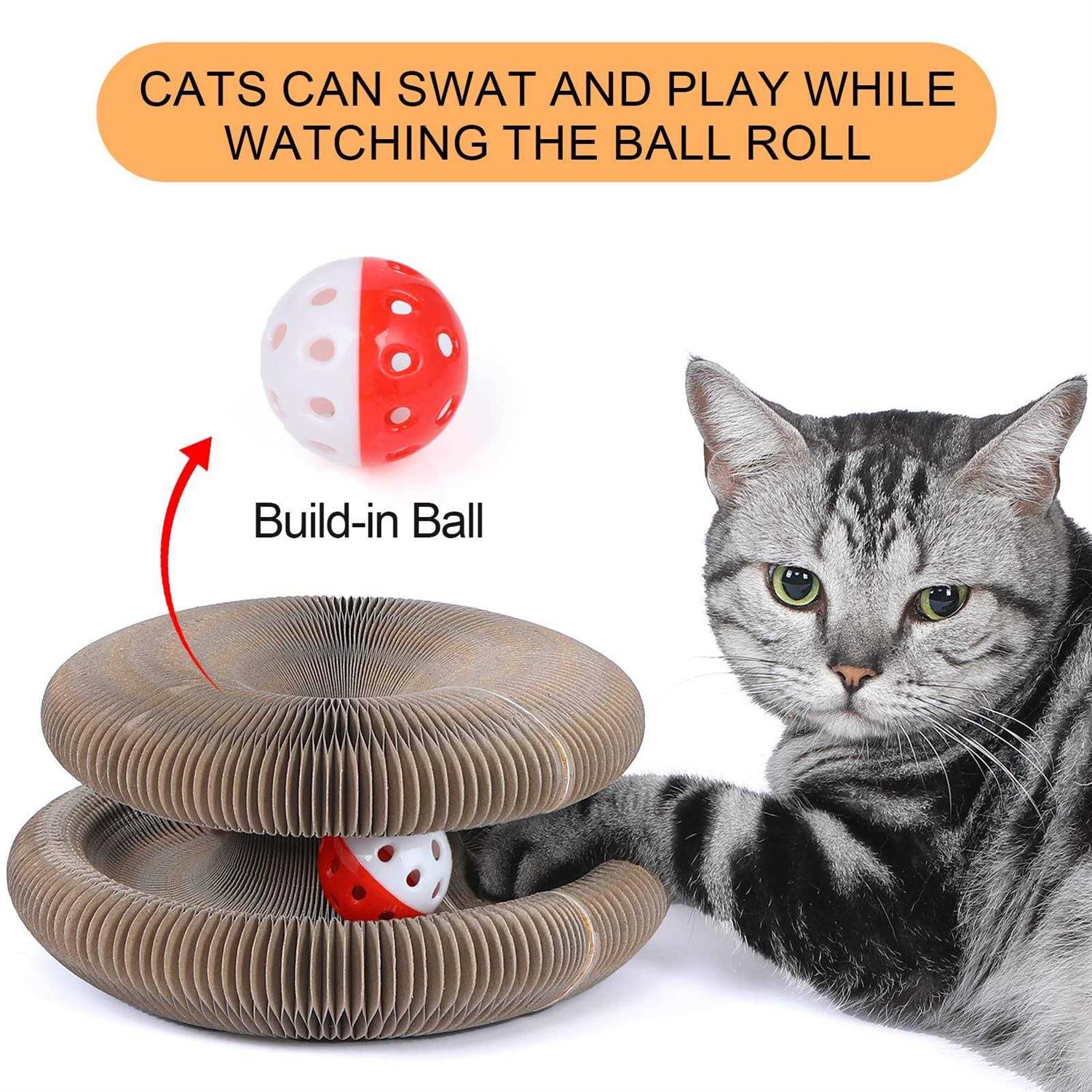 Fluffydream Magic Cats Scratching Board Interactive Scratch Pad Scratcher with Ball - Healthber