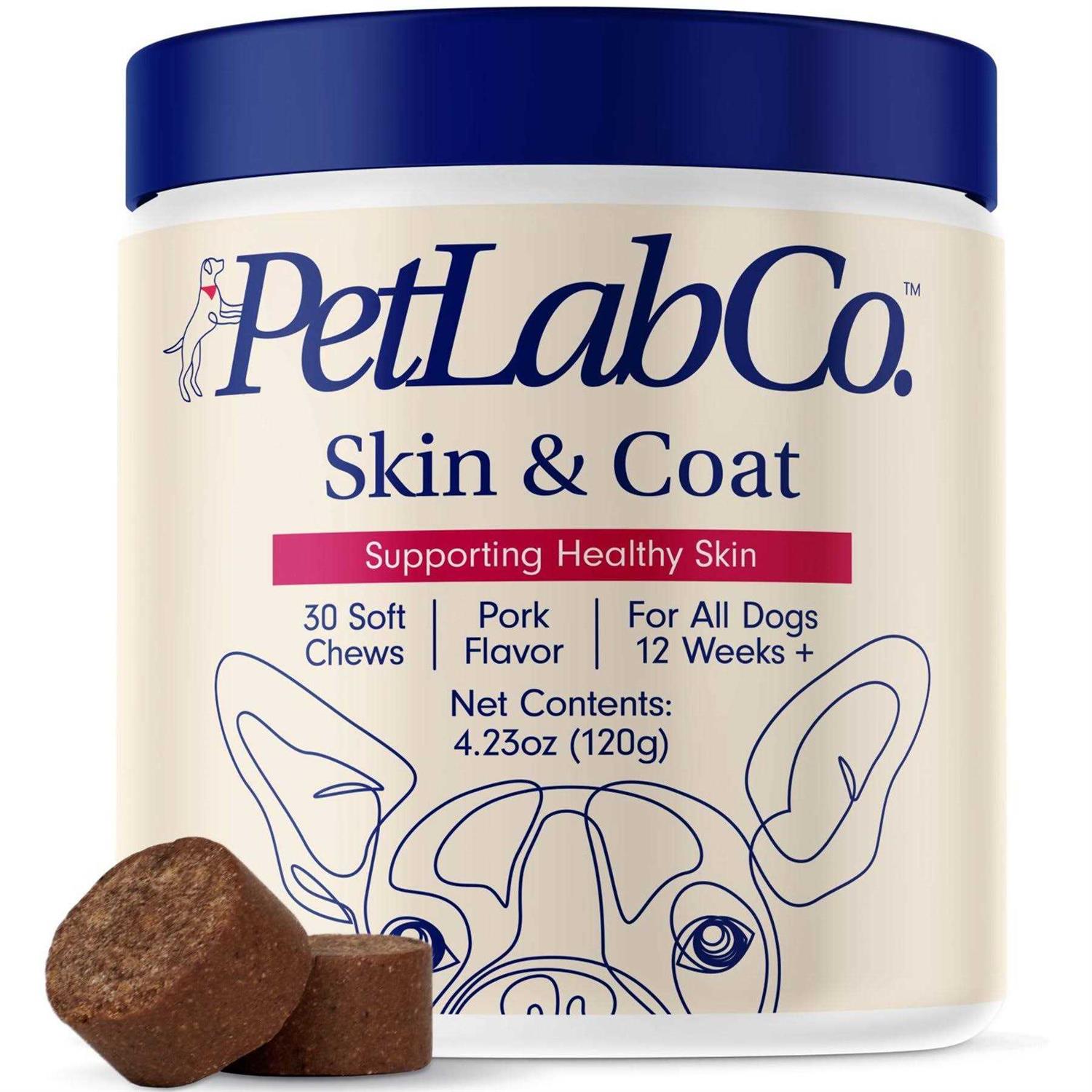Petlab Co. Dog Itchy Skin & Coat Support Chew with Fish Oil - Healthber