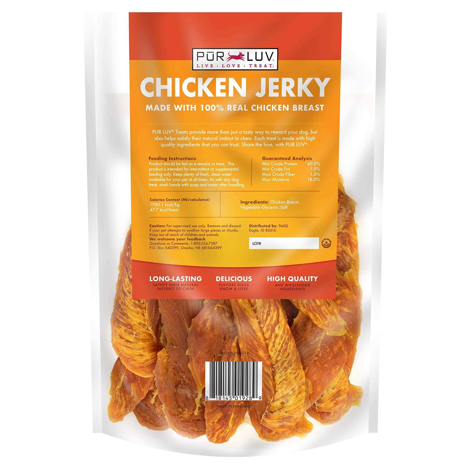 Pur Luv Real Chicken Jerky Dog Treats - Healthber