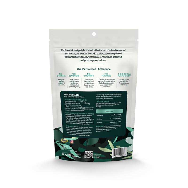 Pet Releaf Hip & Joint Releaf Peanut Butter & Banana Flavor Edibites for Small Dogs - Healthber