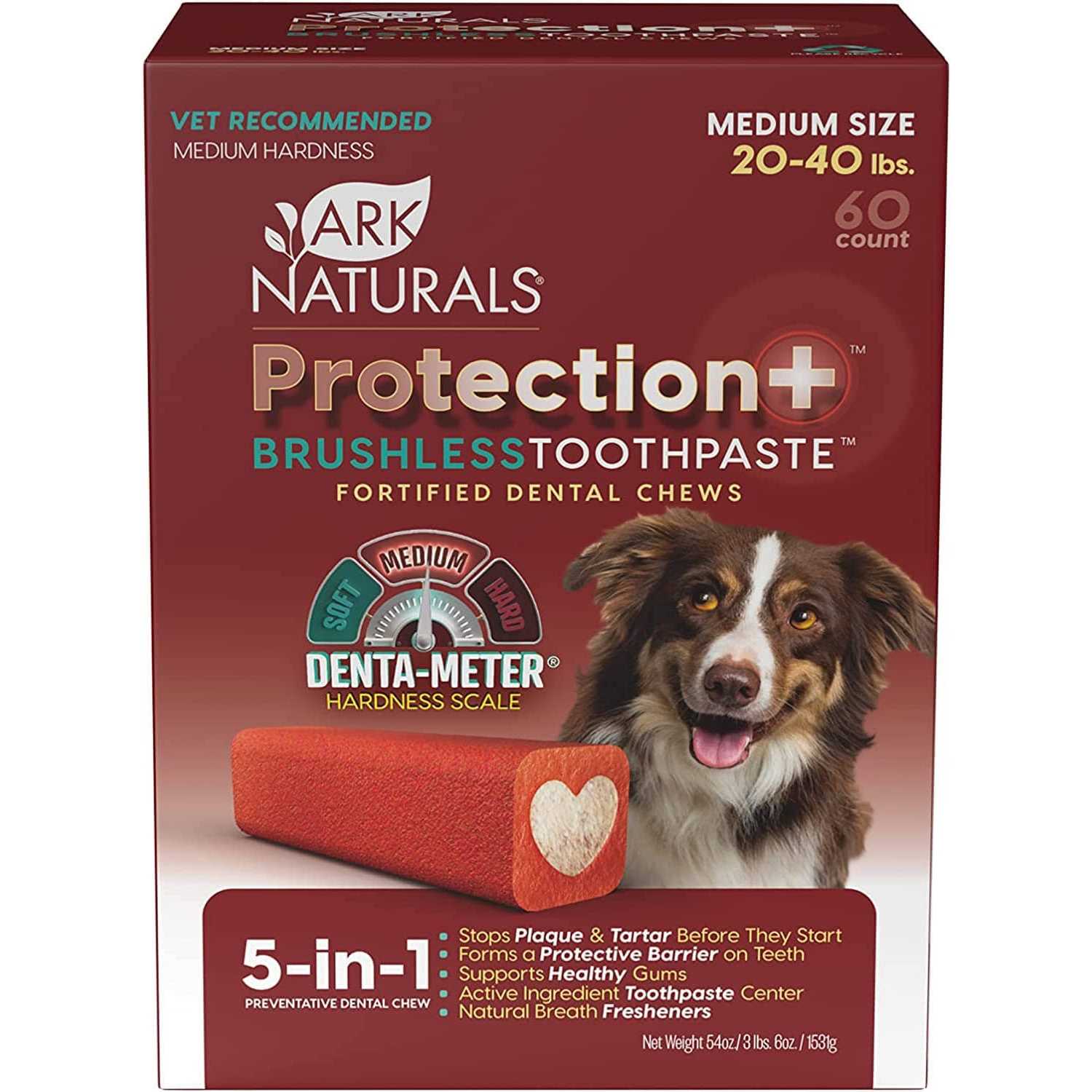 Ark Naturals Protection+ Brushless Toothpaste Fortified Dental Dog Chews - Healthber