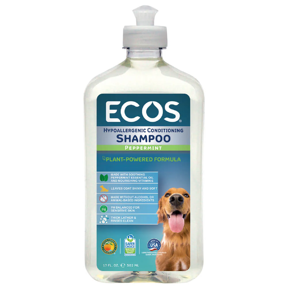 ECOS Hypoallergenic Conditioning Shampoo, Peppermint, 17 oz - Healthber