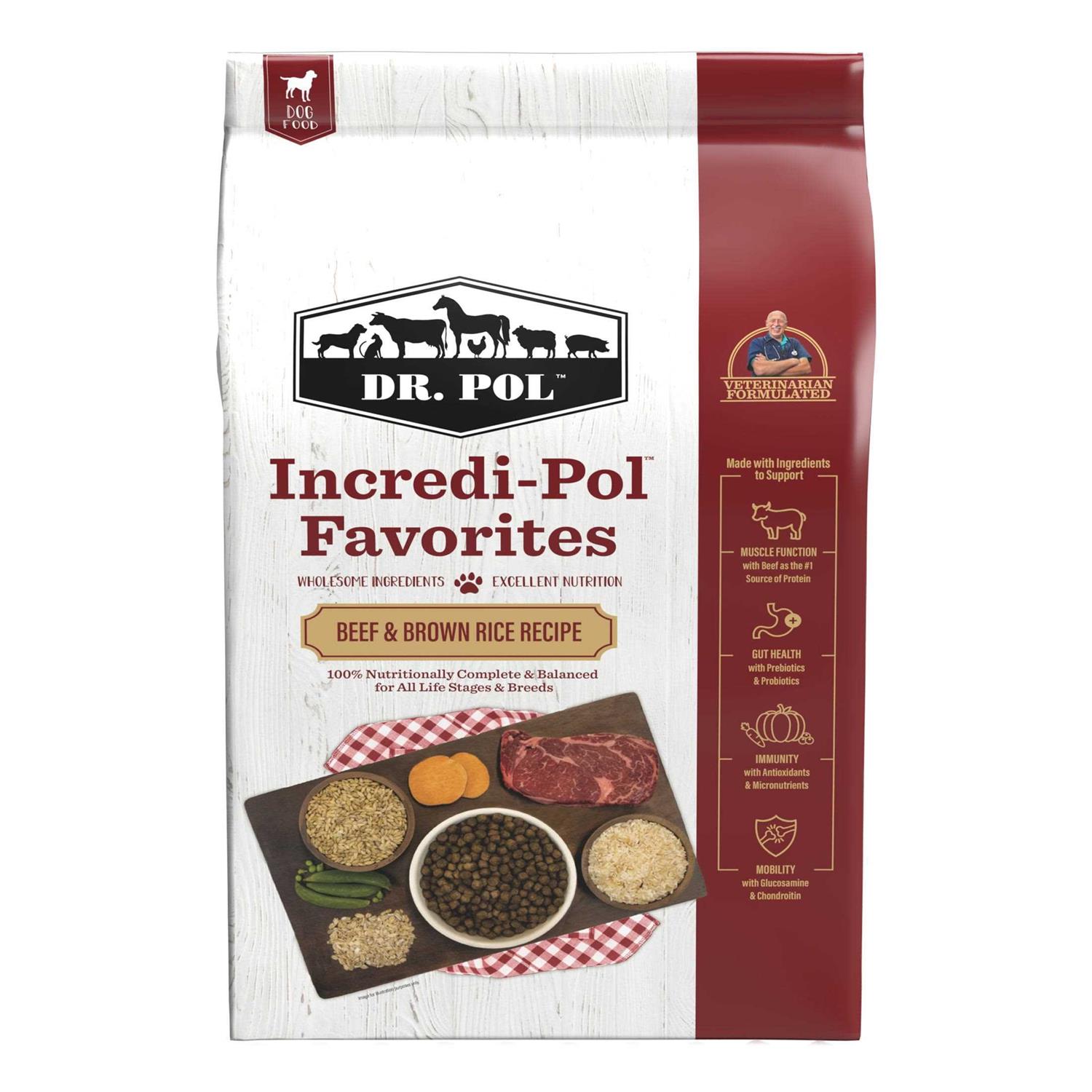 Dr. Pol Incredi-Pol Favorites Beef & Brown Rice Dog Food - Healthber