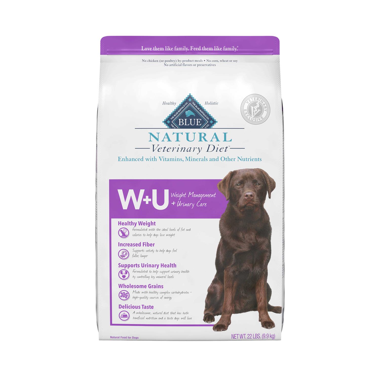 Blue Buffalo Natural Veterinary Diet W+U Weight Management + Urinary Care Dry Dog Food - Healthber