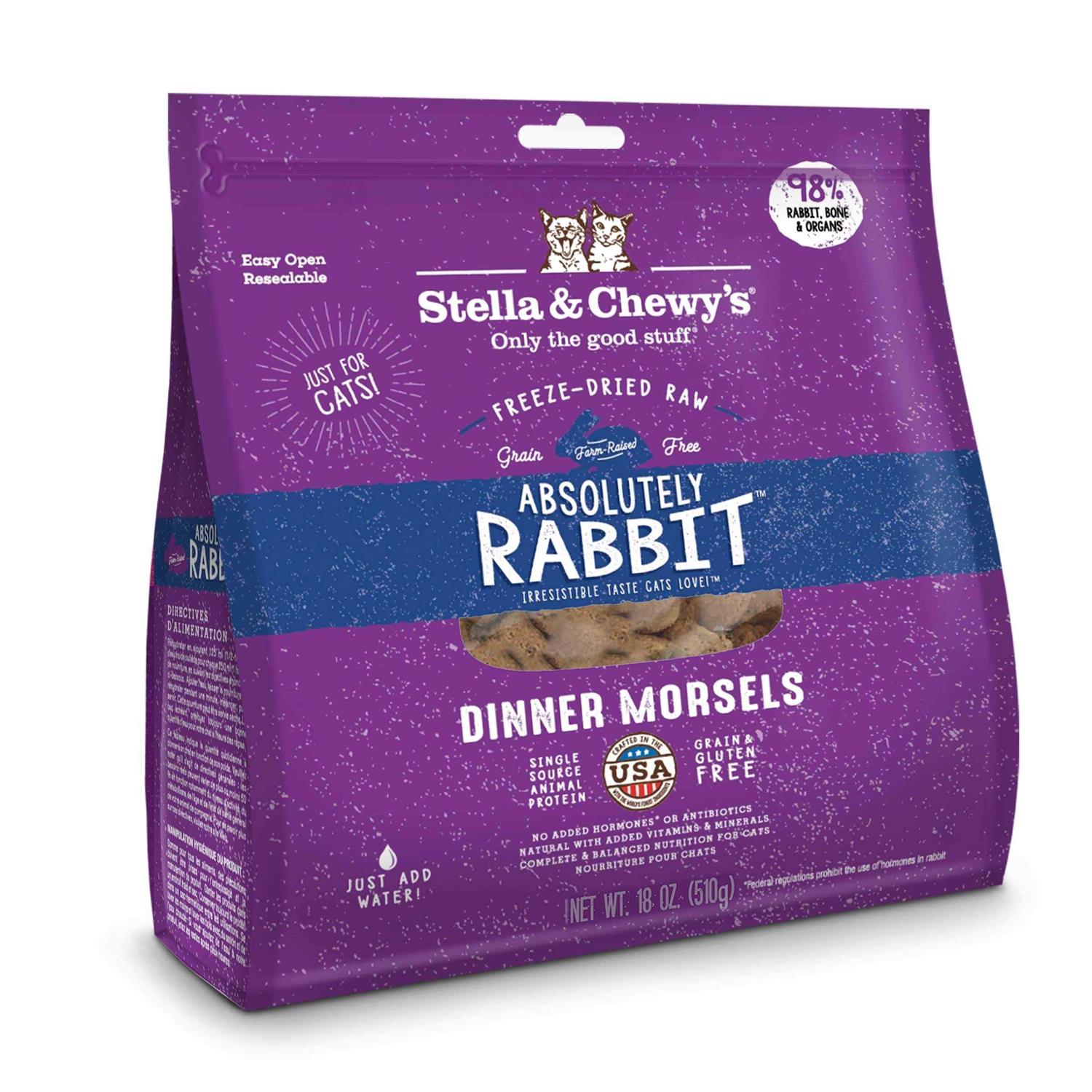 Stella & Chewy’s Absolutely Rabbit Dinner Morsels Freeze Dried Cat Food - Healthber