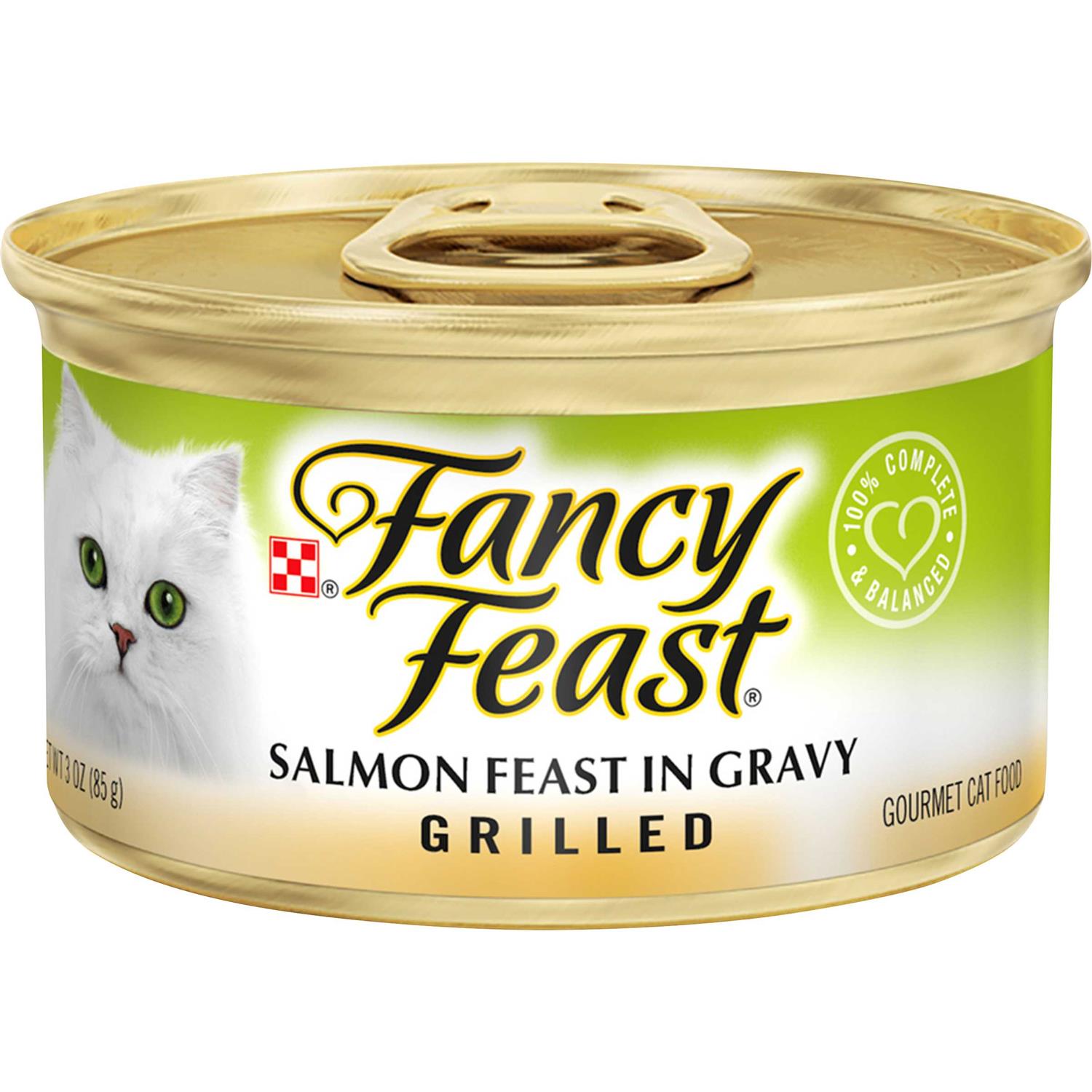 Fancy Feast Grilled Salmon Canned Cat Food, 3-oz, case of 24 - Healthber