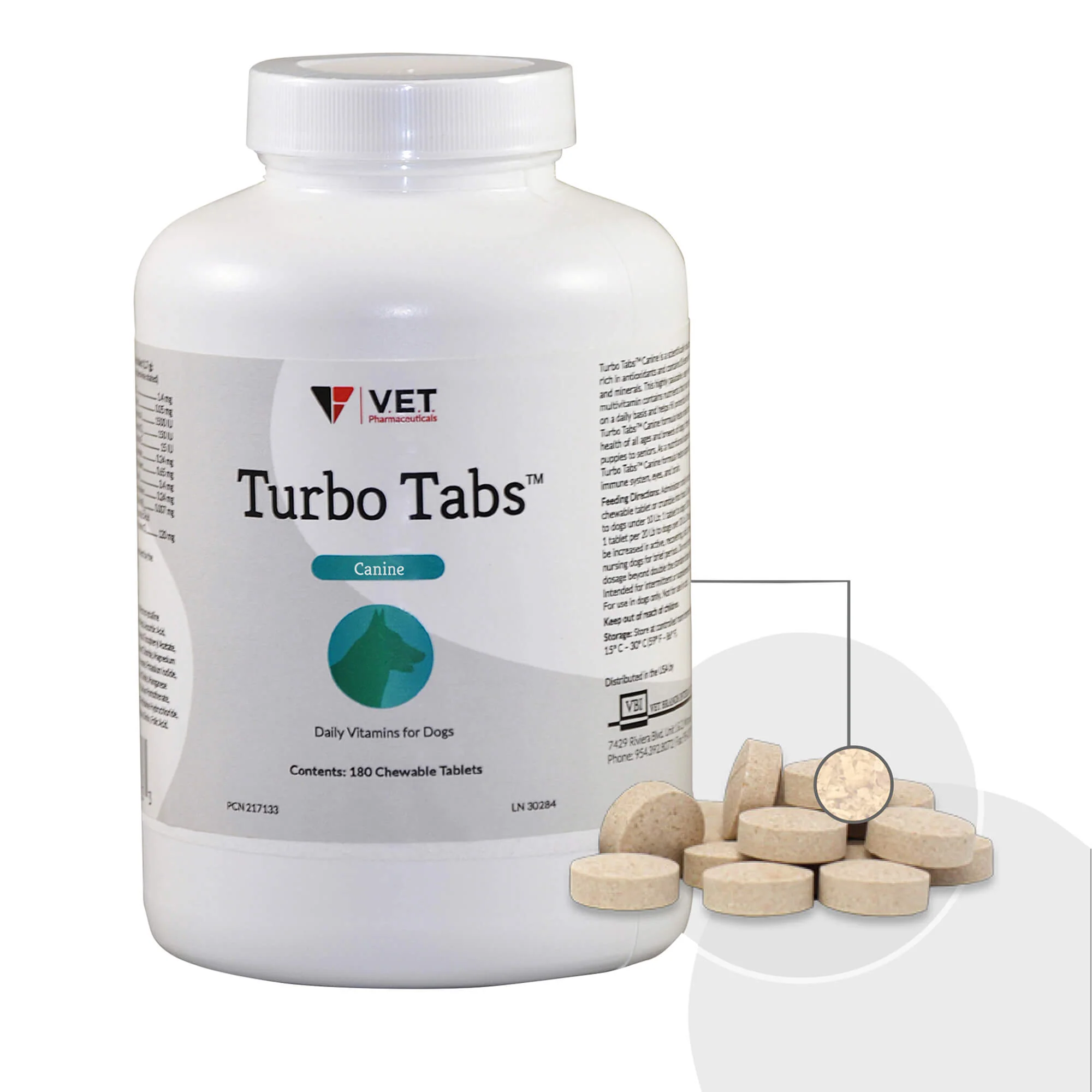 Turbo Tabs Chewable Daily Vitamins for Dogs, 180 ct - Healthber
