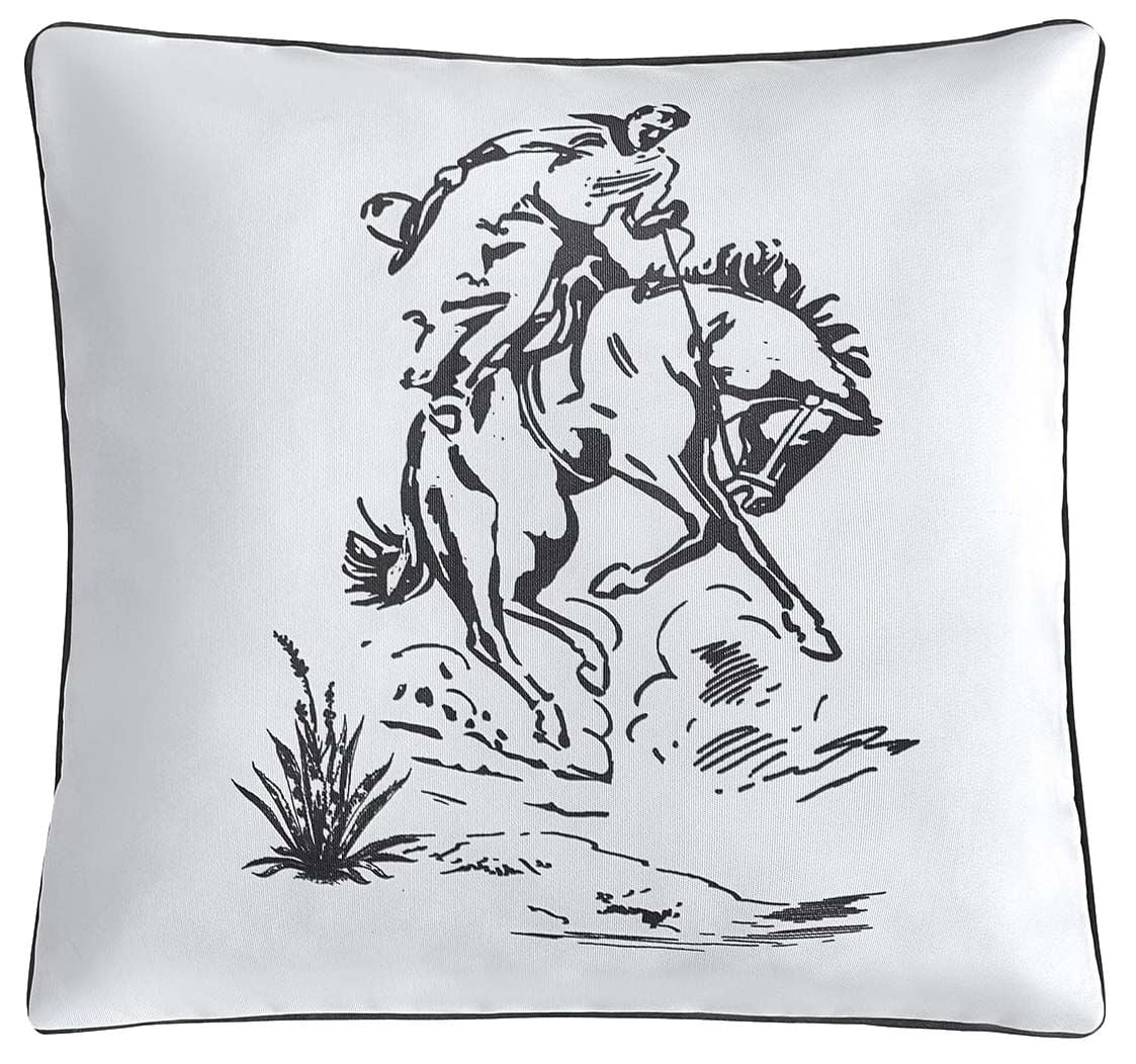Ranch Life Indoor/Outdoor Pillow, Bronc Rider - Healthber