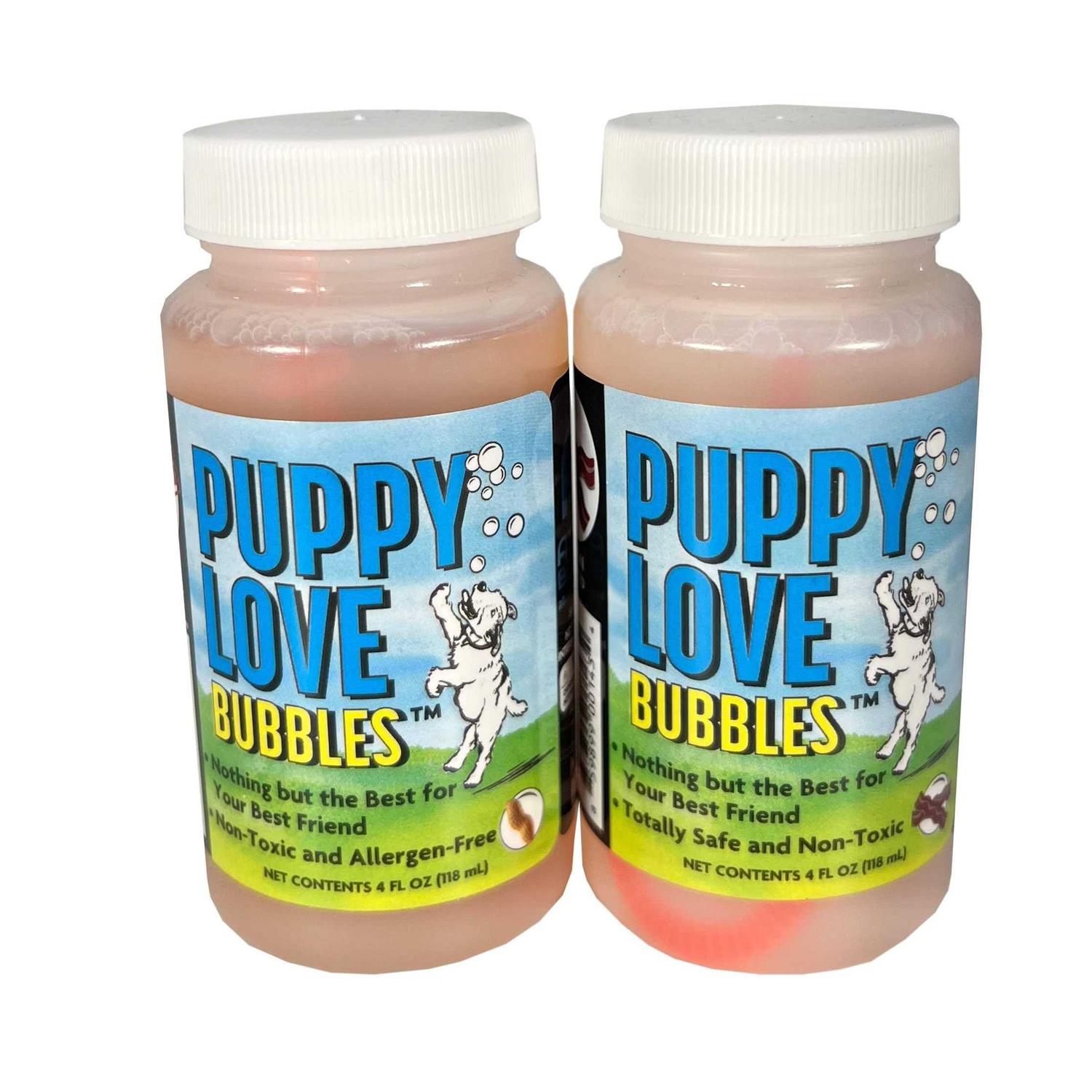 Puppy Love Bubbles Peanut Butter & Bacon Scented Bubbles 4oz. Bottle-2 Pack Combo for Dogs - Healthber