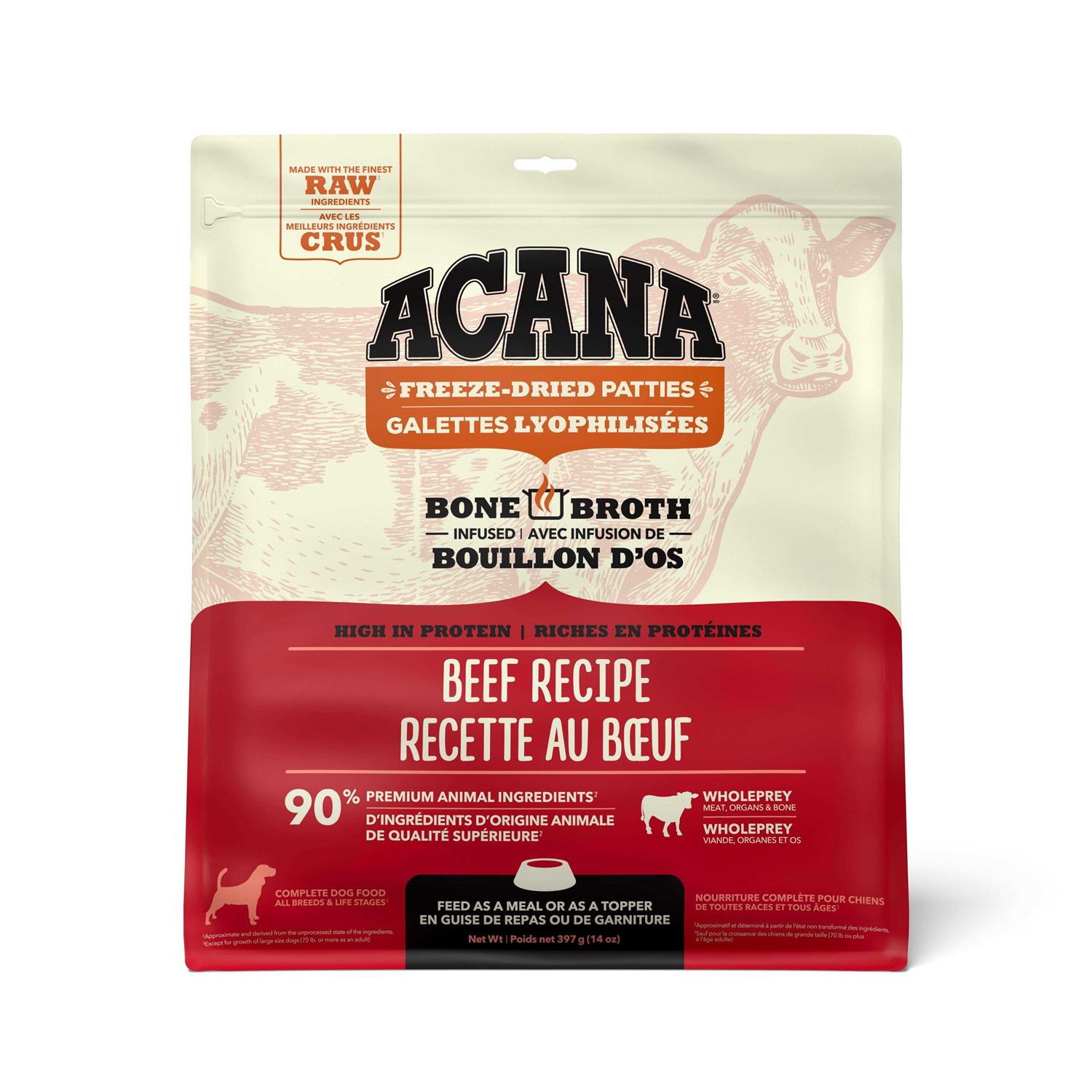 Acana Ranch-Raised Beef Recipe Freeze Dried Dog Food - Healthber