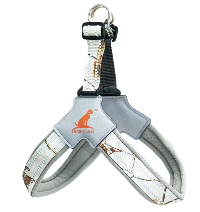 Doggy Tales Realtree Step In V Harness, Snow - Healthber