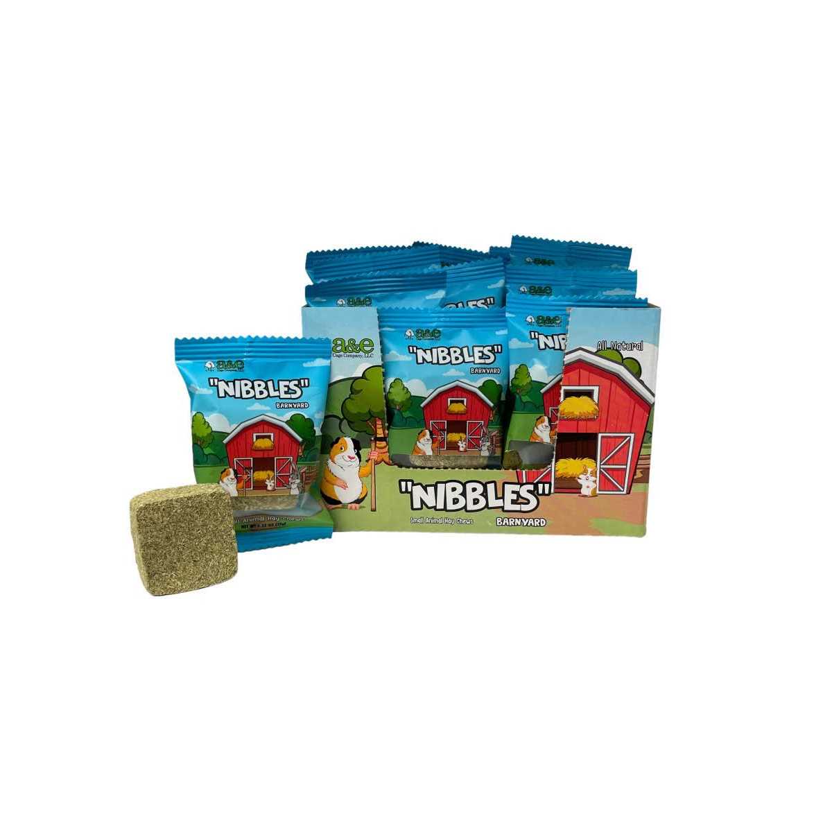 A & E Cages Barnyard Nibbles Hay Chew Small Animal Bites - Healthber