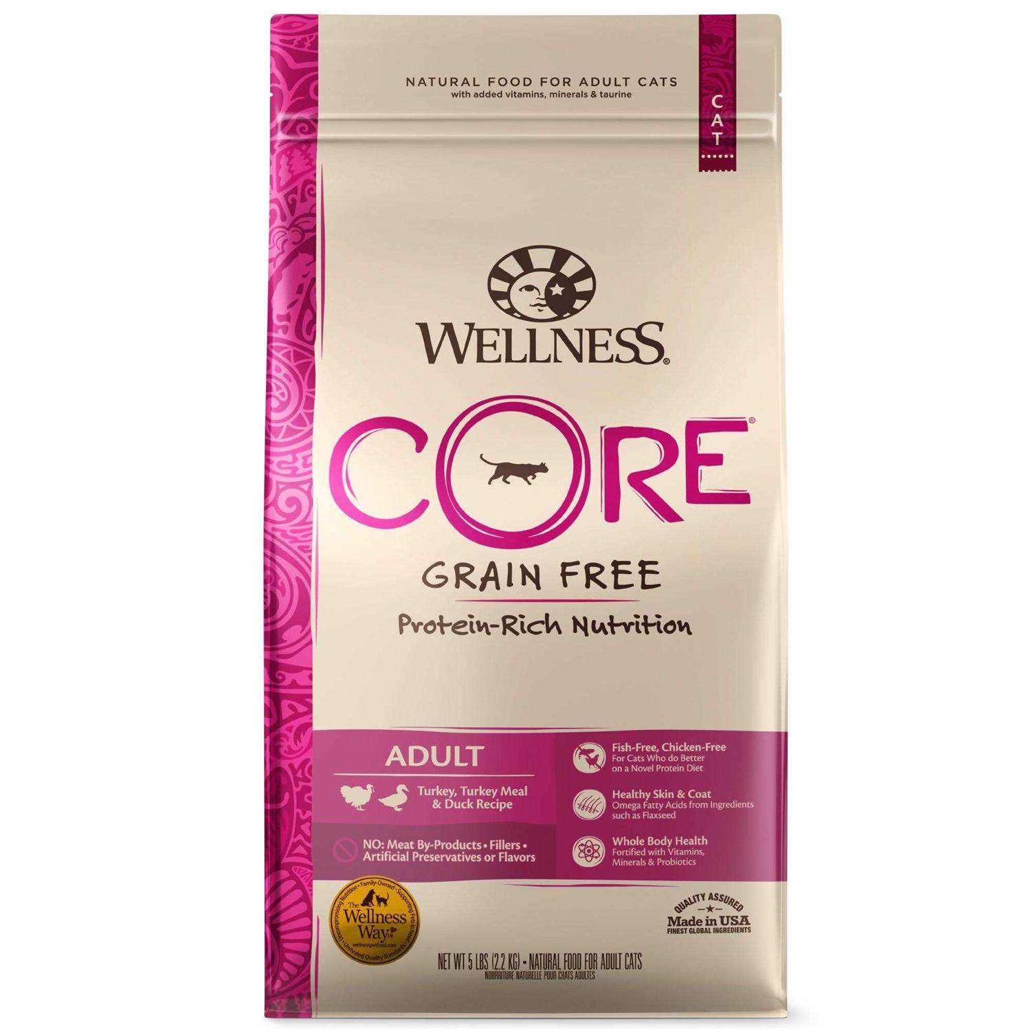 Wellness CORE Grain-Free Turkey Turkey Meal & Duck Dry Cat Food - Healthber