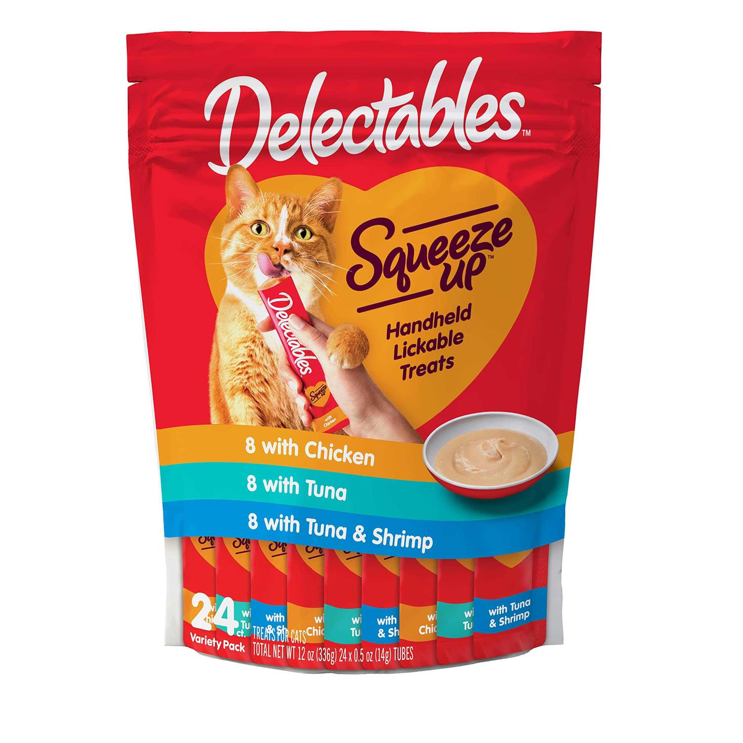 Hartz Delectables Squeeze Up Variety Pack Interactive Lickable Wet Cat Treat - Healthber