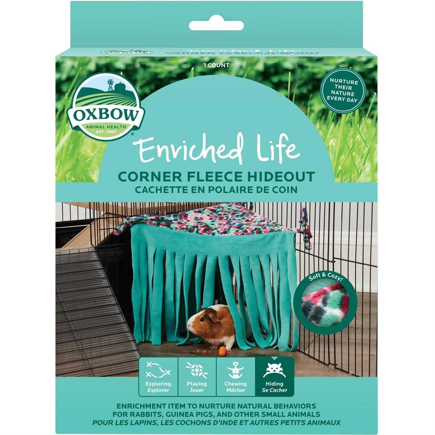 Oxbow Enriched Life Corner Fleece Hideout - Healthber