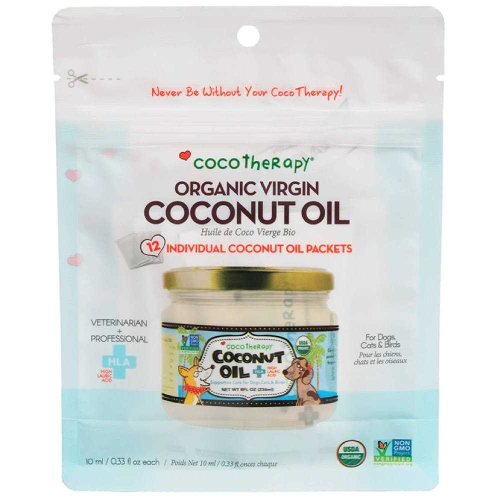CocoTherapy Organic Virgin Coconut Oil Portable Packets for Pets - Healthber