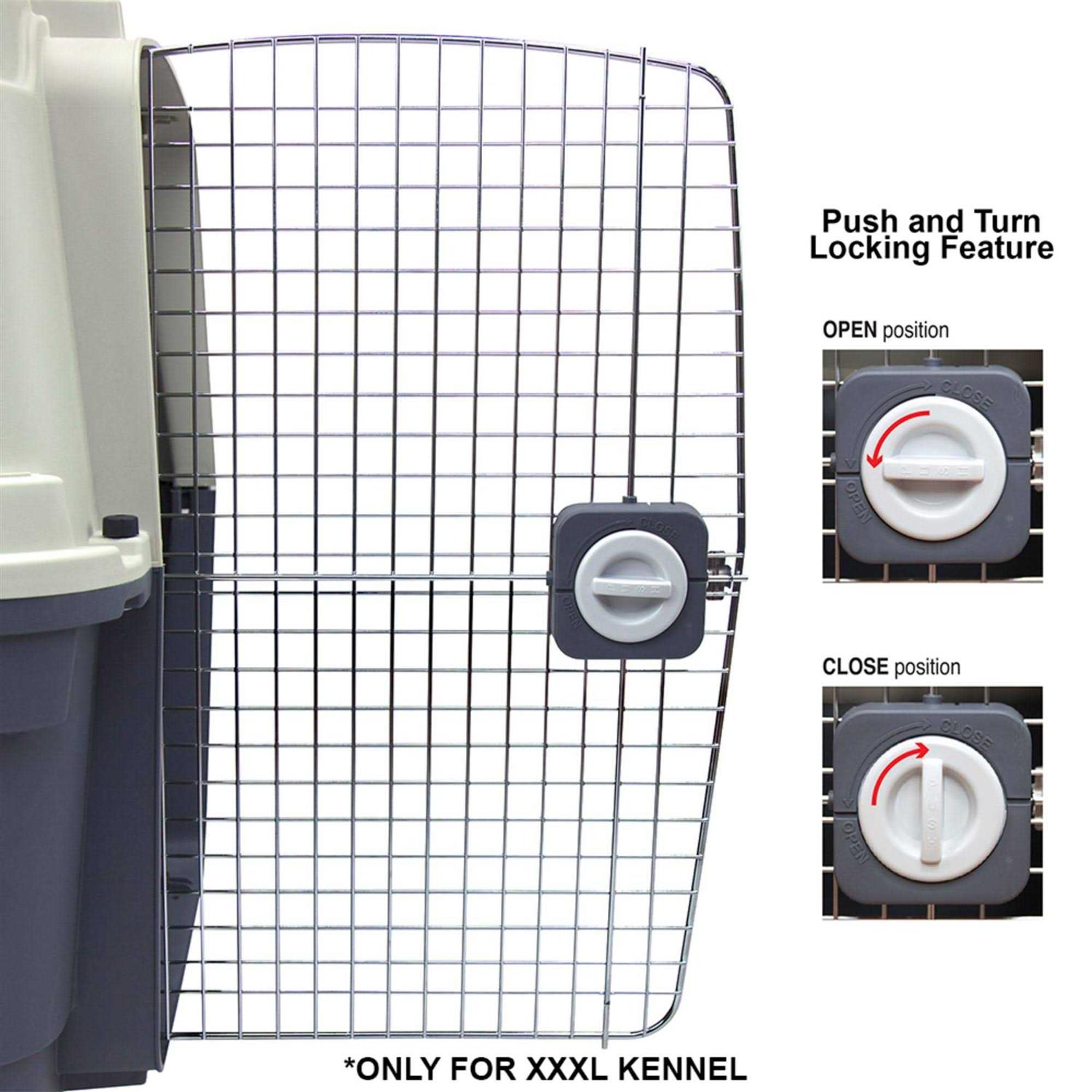 Sportpet Designs Plastic Kennels Rolling Plastic Wire Door Travel Dog Crate - Healthber